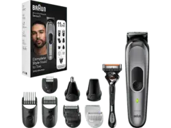 Braun AIO7440 All-in-One Style Kit Nass- und Trockenrasierer, Silber, Akkubetrieb