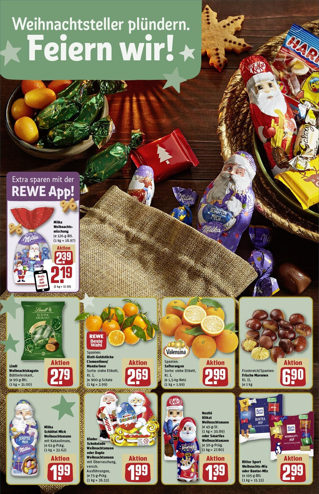 Rewe - Rewe: Wochenangebote (ab 24.11.2024) zum Blättern » Angebote | Seite: 4 | Produkte: Schokolade, Ritter sport, Milka, Valensina