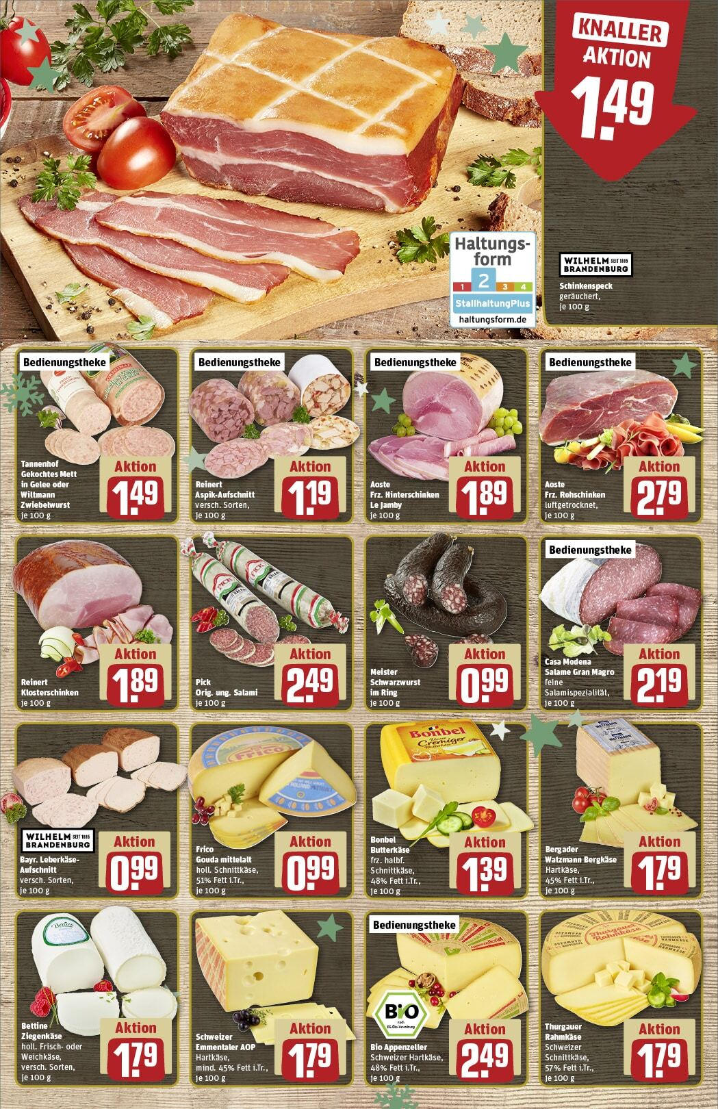 Rewe - Rewe: Wochenangebote (ab 24.11.2024) zum Blättern » Angebote | Seite: 9 | Produkte: Gouda, Ziegenkäse, Salami, Leberkase