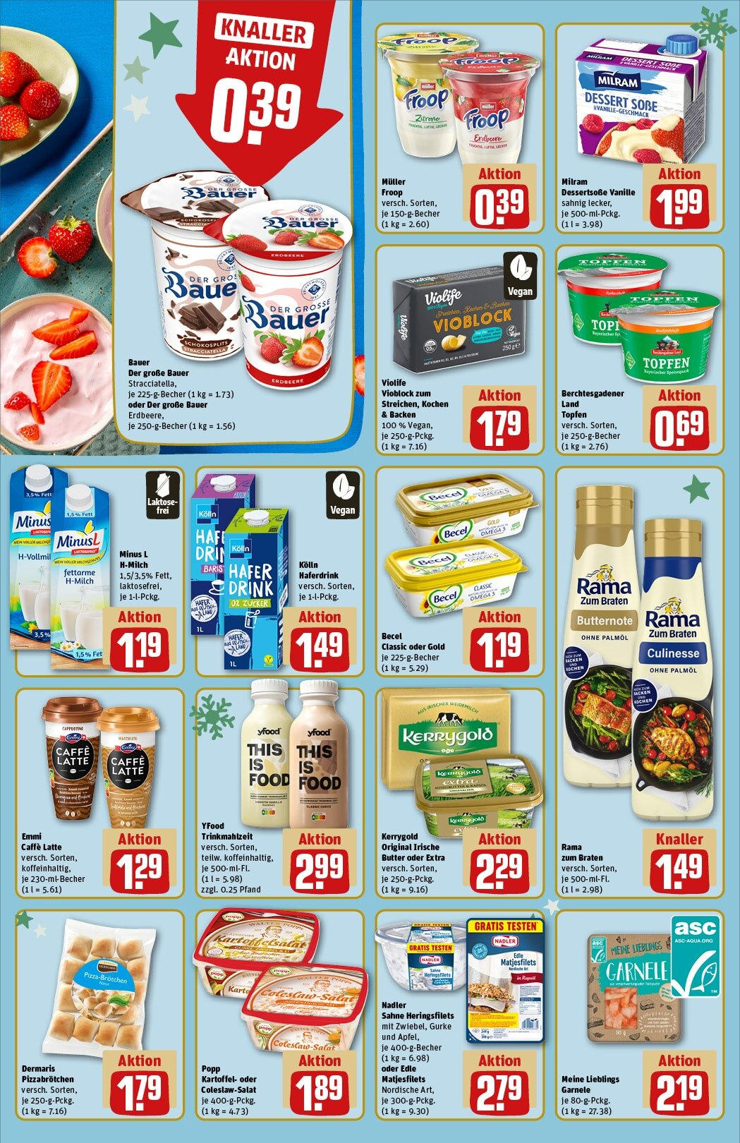 Rewe - Rewe: Wochenangebote (ab 24.11.2024) zum Blättern » Angebote | Seite: 12 | Produkte: Butter, Haferdrink, Milram, Sahne