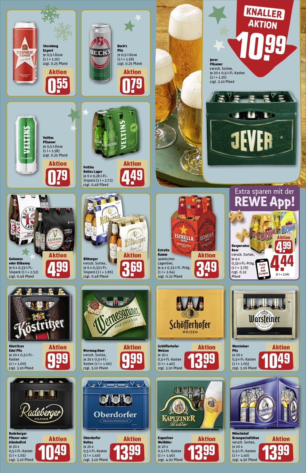 Rewe - Stadtroda, Jenaer Straße 3  (ab 25.11.2024) zum Blättern » Angebote | Seite: 15 | Produkte: Bitburger, Monchshof, Jever, Radeberger pilsner