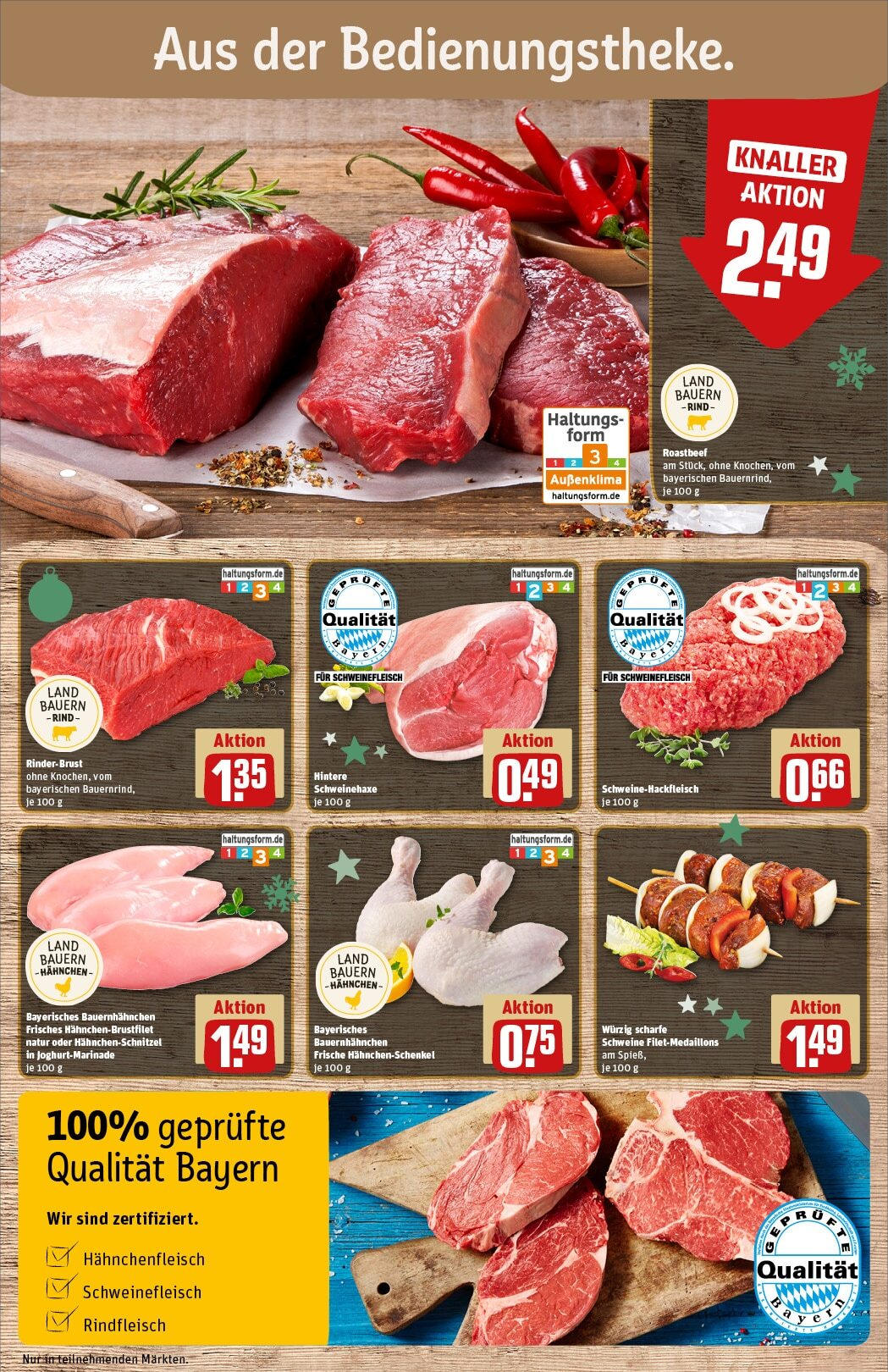 Rewe - Rewe: Wochenangebote (ab 24.11.2024) zum Blättern » Angebote | Seite: 10 | Produkte: Hahnchen, Hahnchenschenkel, Roastbeef, Schweinefleisch