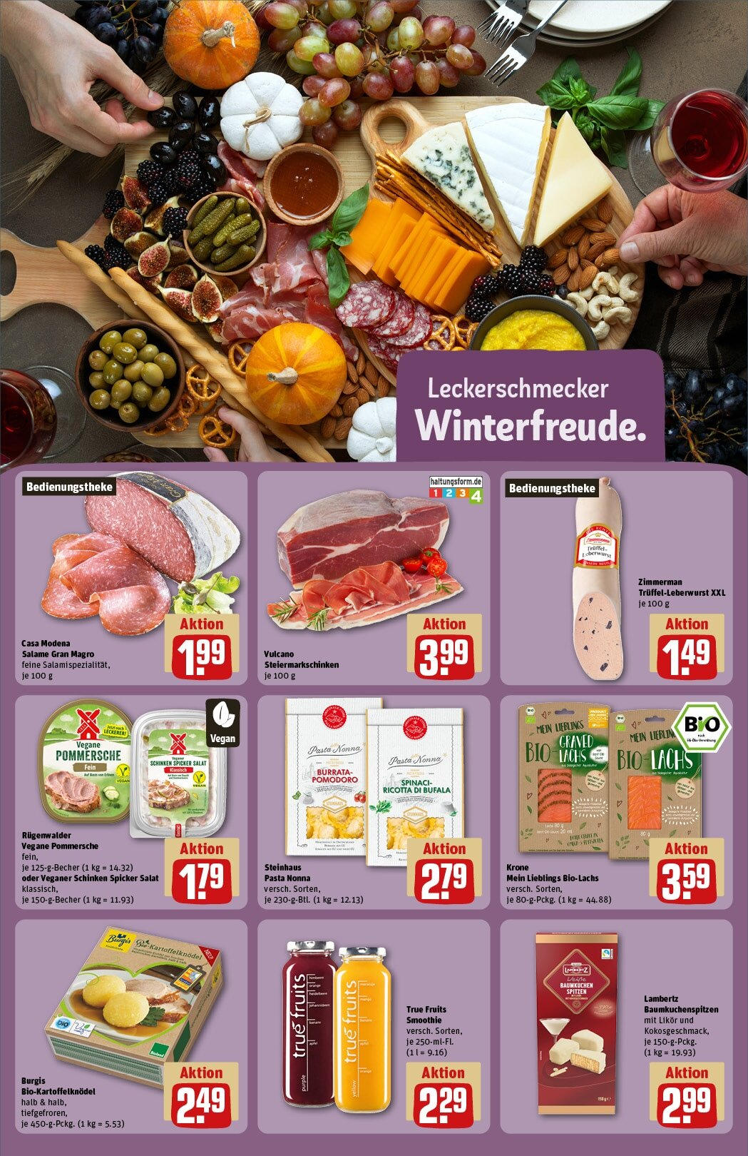 Rewe - Rewe: Wochenangebote (ab 24.11.2024) zum Blättern » Angebote | Seite: 15 | Produkte: Likör, Pasta, Schinken, Salat