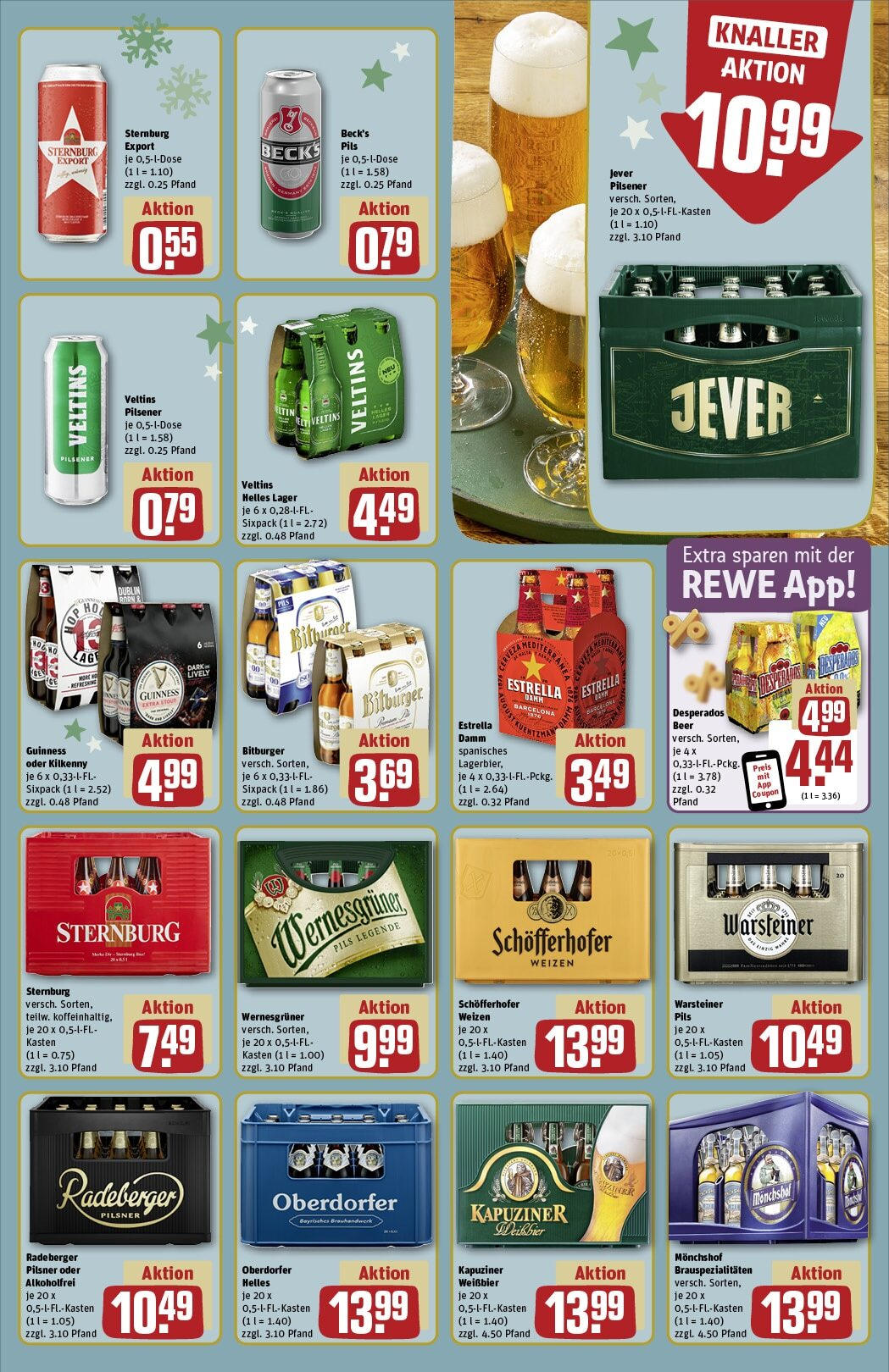 Rewe - Rewe: Wochenangebote (ab 24.11.2024) zum Blättern » Angebote | Seite: 17 | Produkte: Pils, Warsteiner, Jever, Desperados