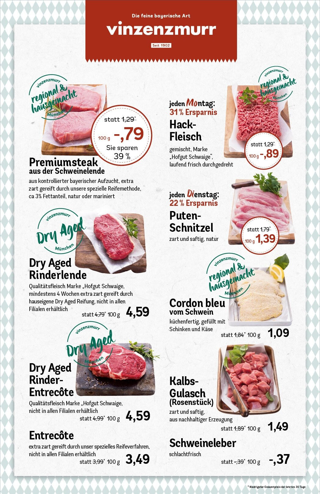 Rewe - Rewe: Wochenangebote (ab 24.11.2024) zum Blättern » Angebote | Seite: 8 | Produkte: Entrecote, Schnitzel, Gulasch, Schinken