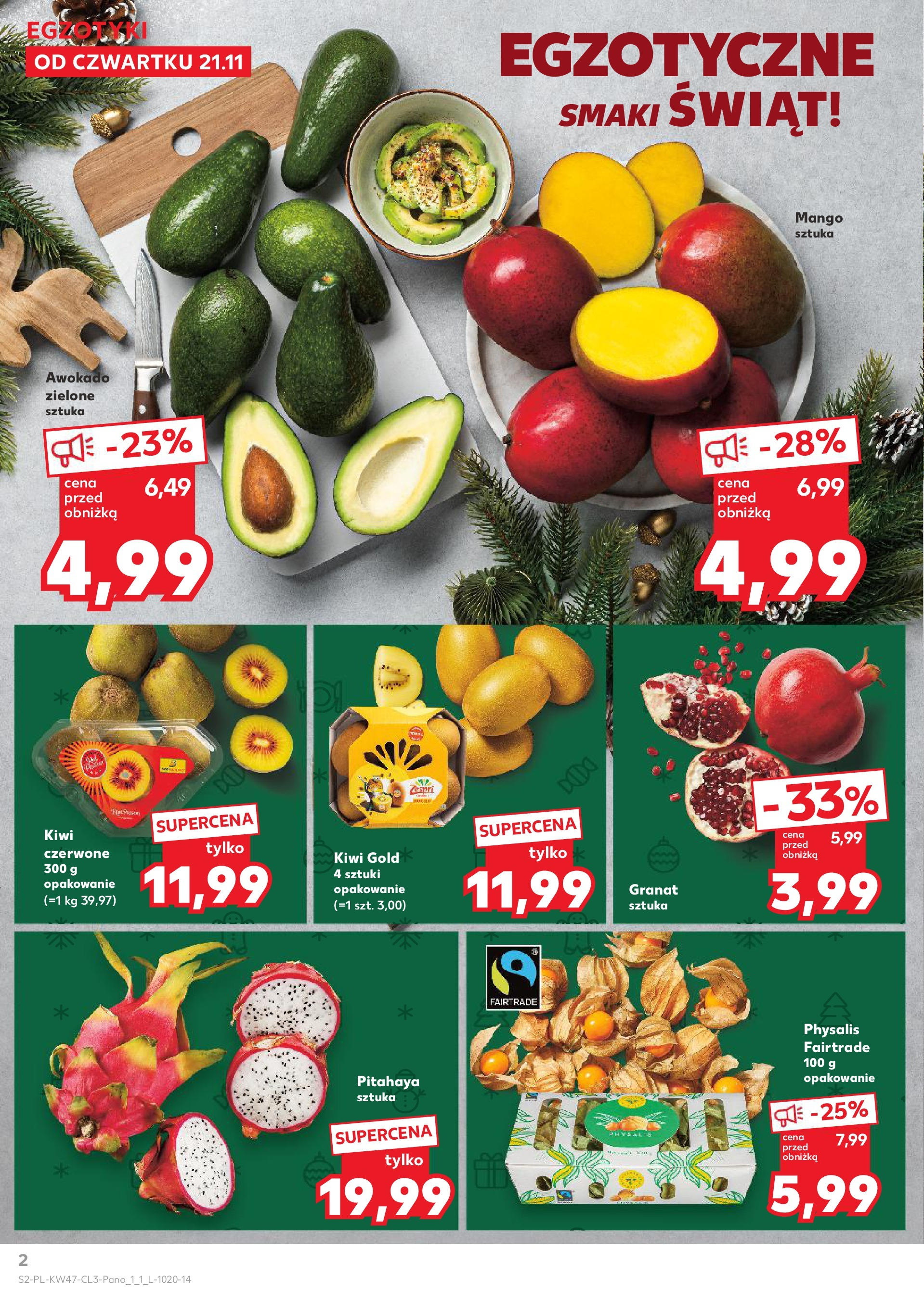 Kaufland gazetka od 21.11.2024 | Boże Narodzenie 🎄🎁 | Strona: 2 | Produkty: Mango, Kiwi, Awokado