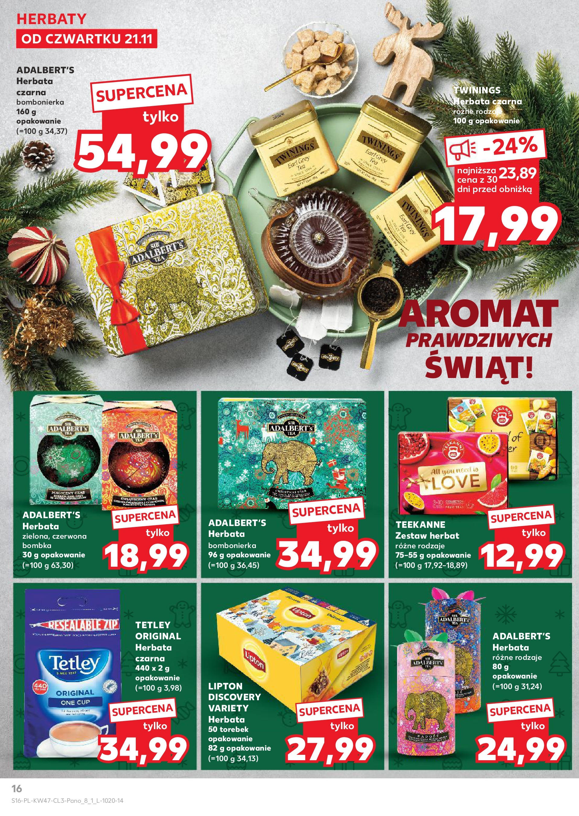 Kaufland gazetka od 21.11.2024 | Boże Narodzenie 🎄🎁 | Strona: 16 | Produkty: Bombonierka, Herbata