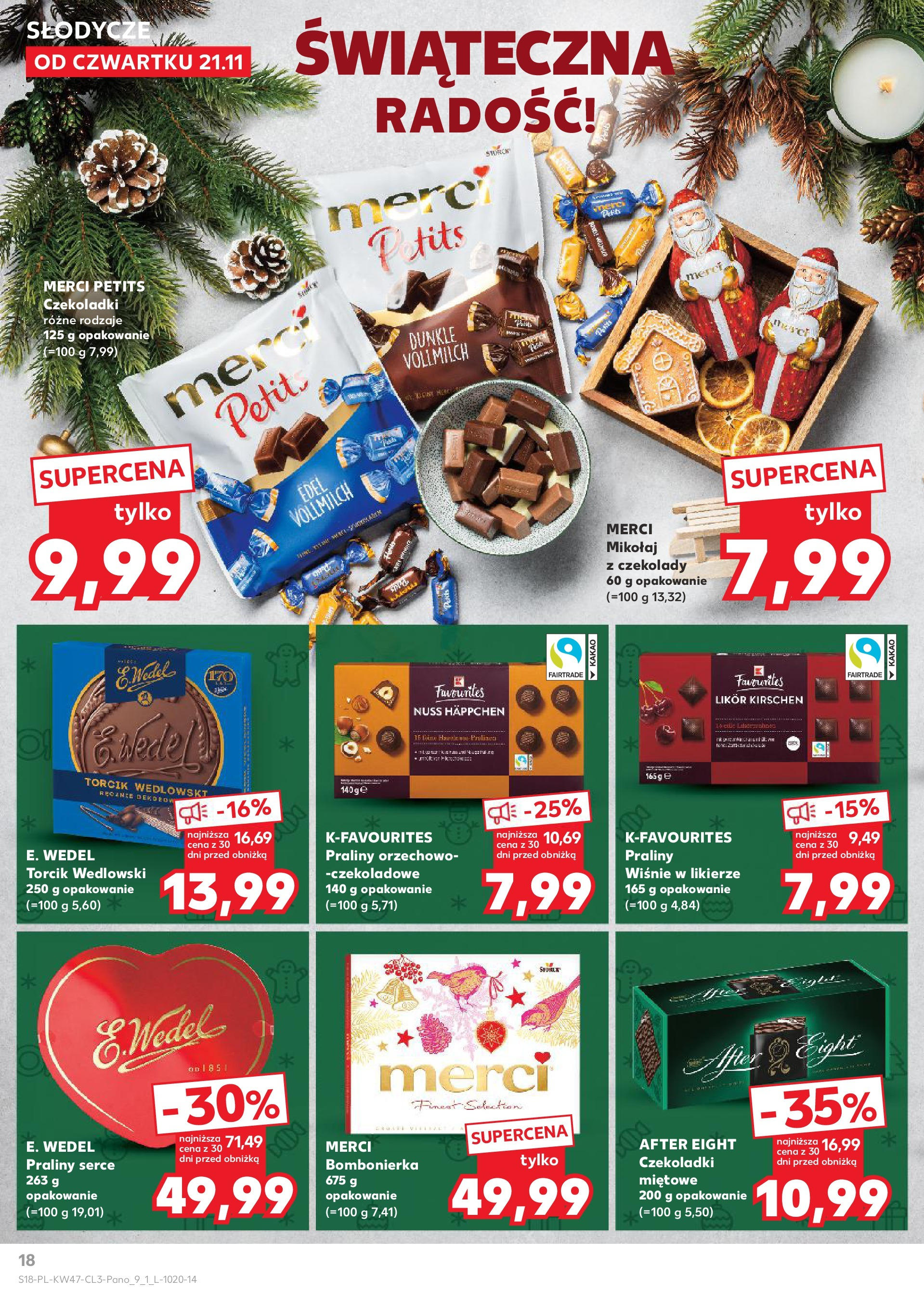 Kaufland gazetka od 21.11.2024 | Boże Narodzenie 🎄🎁 | Strona: 18 | Produkty: Czekolady, Czekoladki, Kakao, Bombonierka