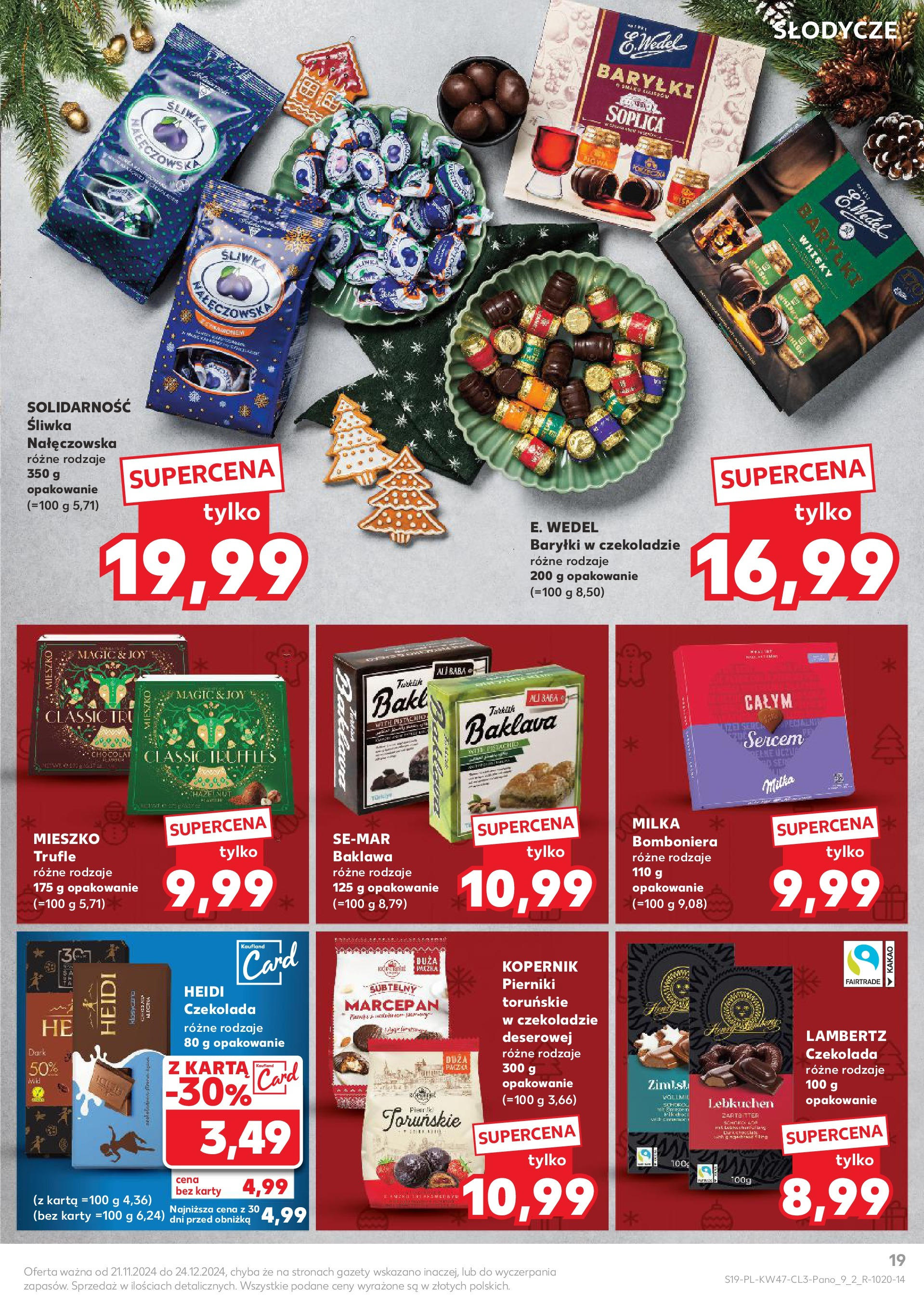 Kaufland gazetka od 21.11.2024 | Boże Narodzenie 🎄🎁 | Strona: 19 | Produkty: Baklava, Pigwa, Śliwka nałęczowska, Marcepan