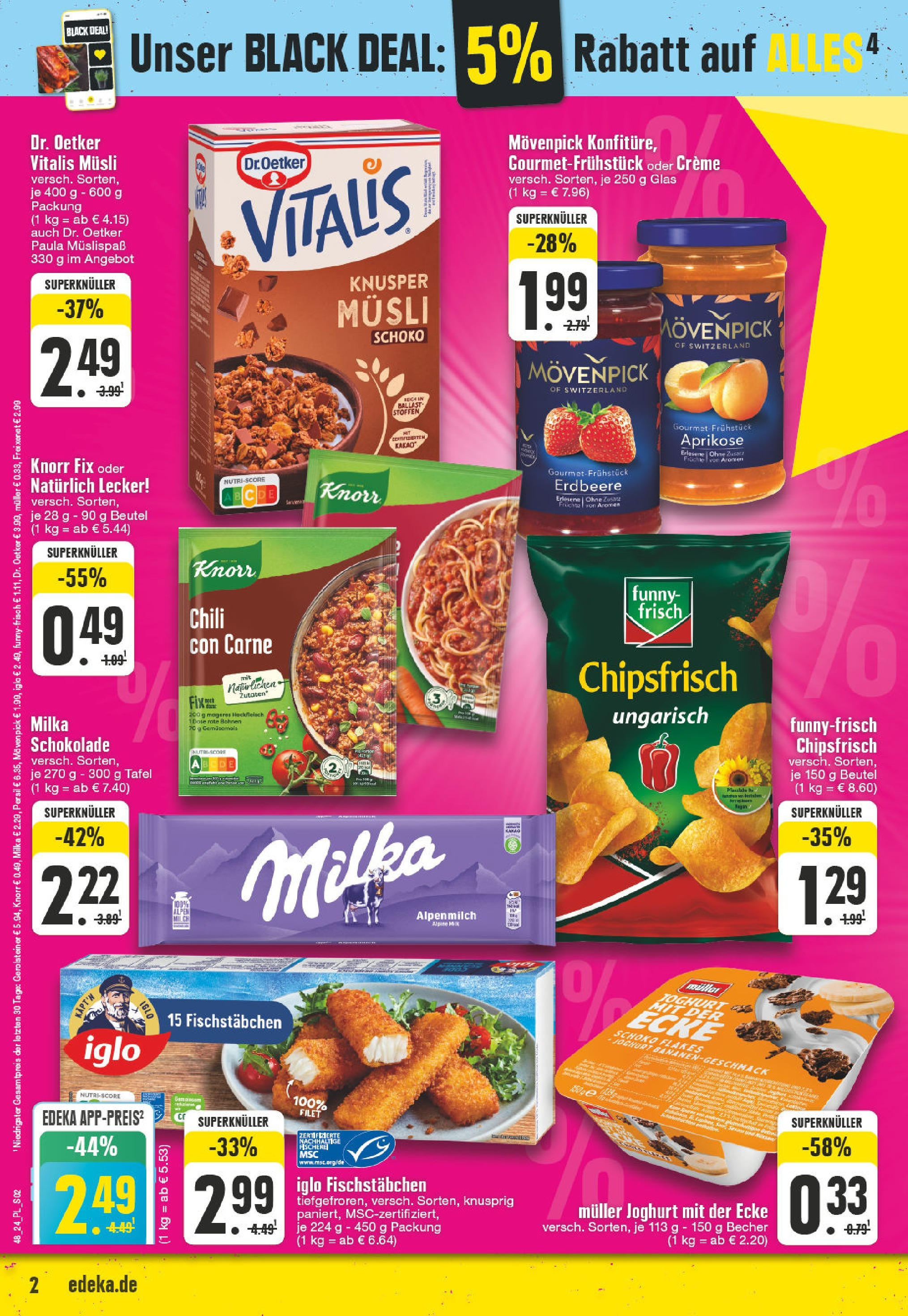 Edeka - EDEKA: Wochenangebote (ab 24.11.2024) » Angebote Online | Seite: 2 | Produkte: Musli, Knorr fix, Joghurt, Iglo