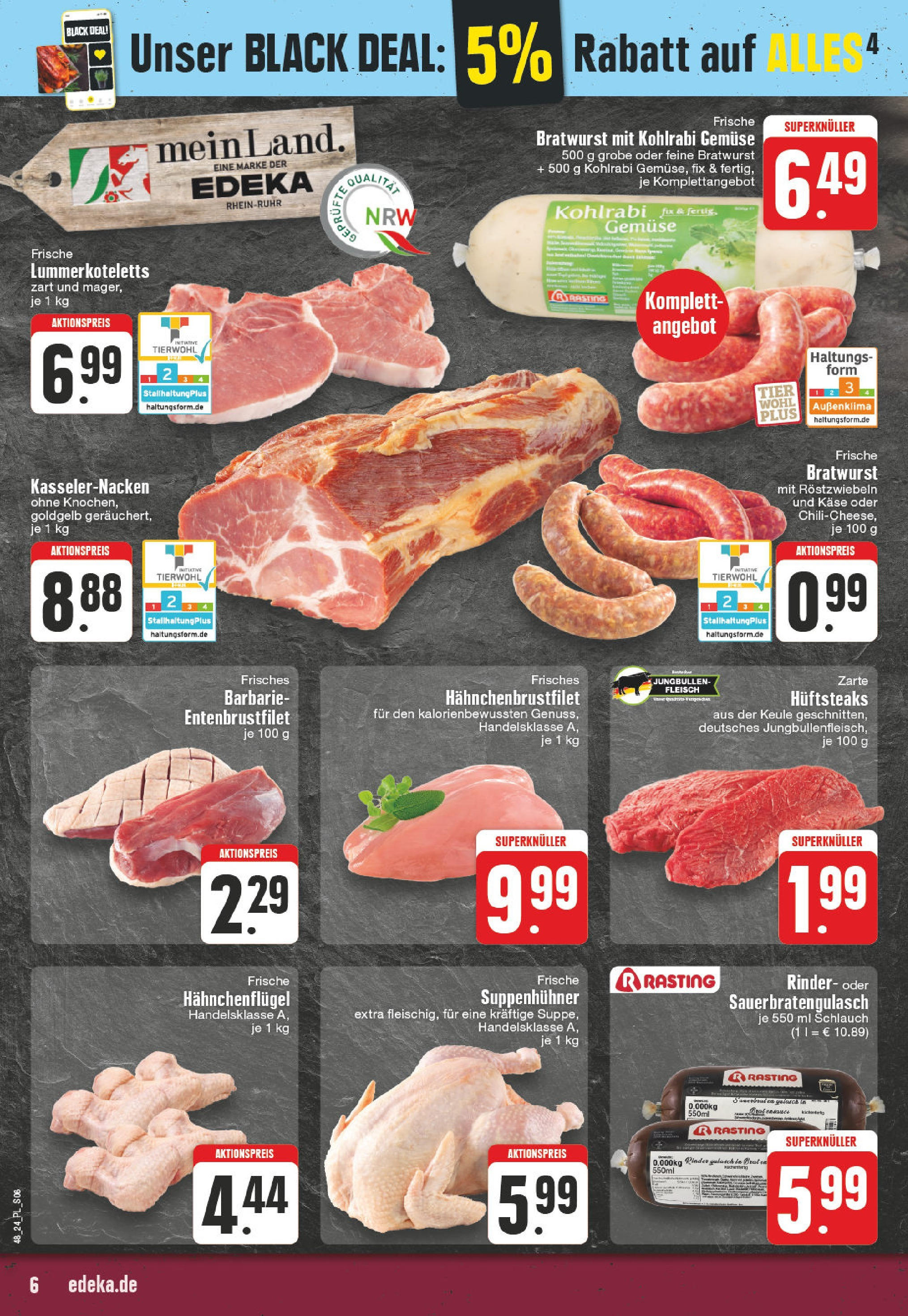 Edeka - E center: Wochenangebote (ab 24.11.2024) » Angebote Online | Seite: 6 | Produkte: Käse, Bratwurst, Gulasch, Fleisch