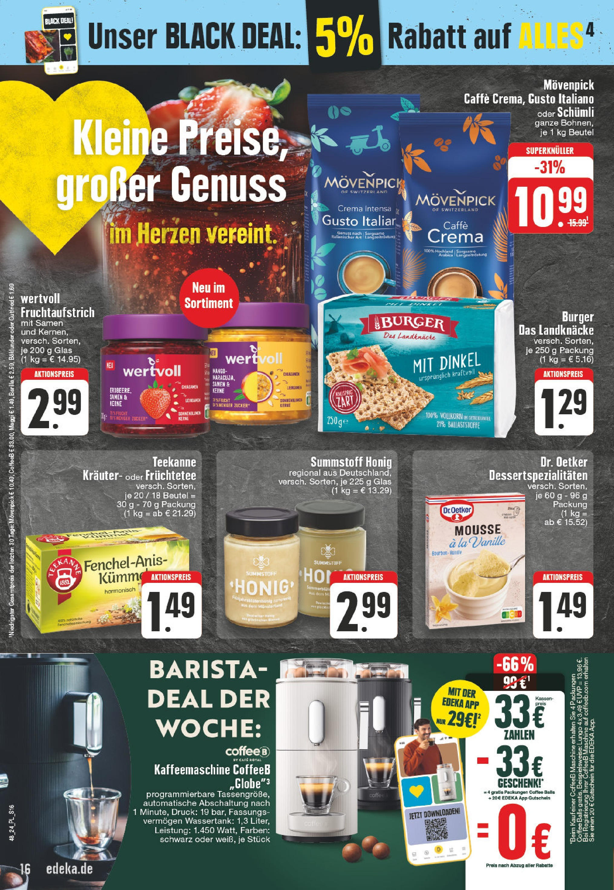 Edeka - EDEKA: Wochenangebote (ab 24.11.2024) » Angebote Online | Seite: 16 | Produkte: Maggi, Burger, Zucker, Teekanne