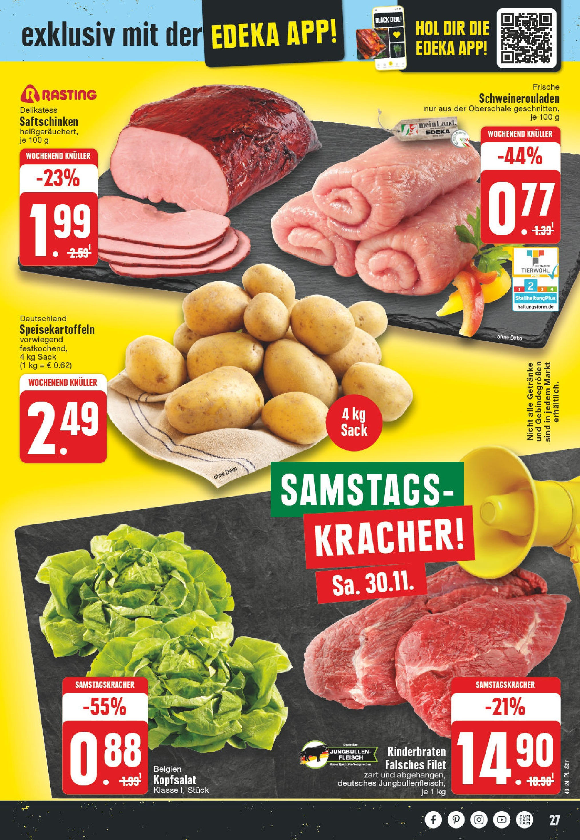 Edeka - EDEKA: Wochenangebote (ab 24.11.2024) » Angebote Online | Seite: 27 | Produkte: Rinderbraten, Fleisch