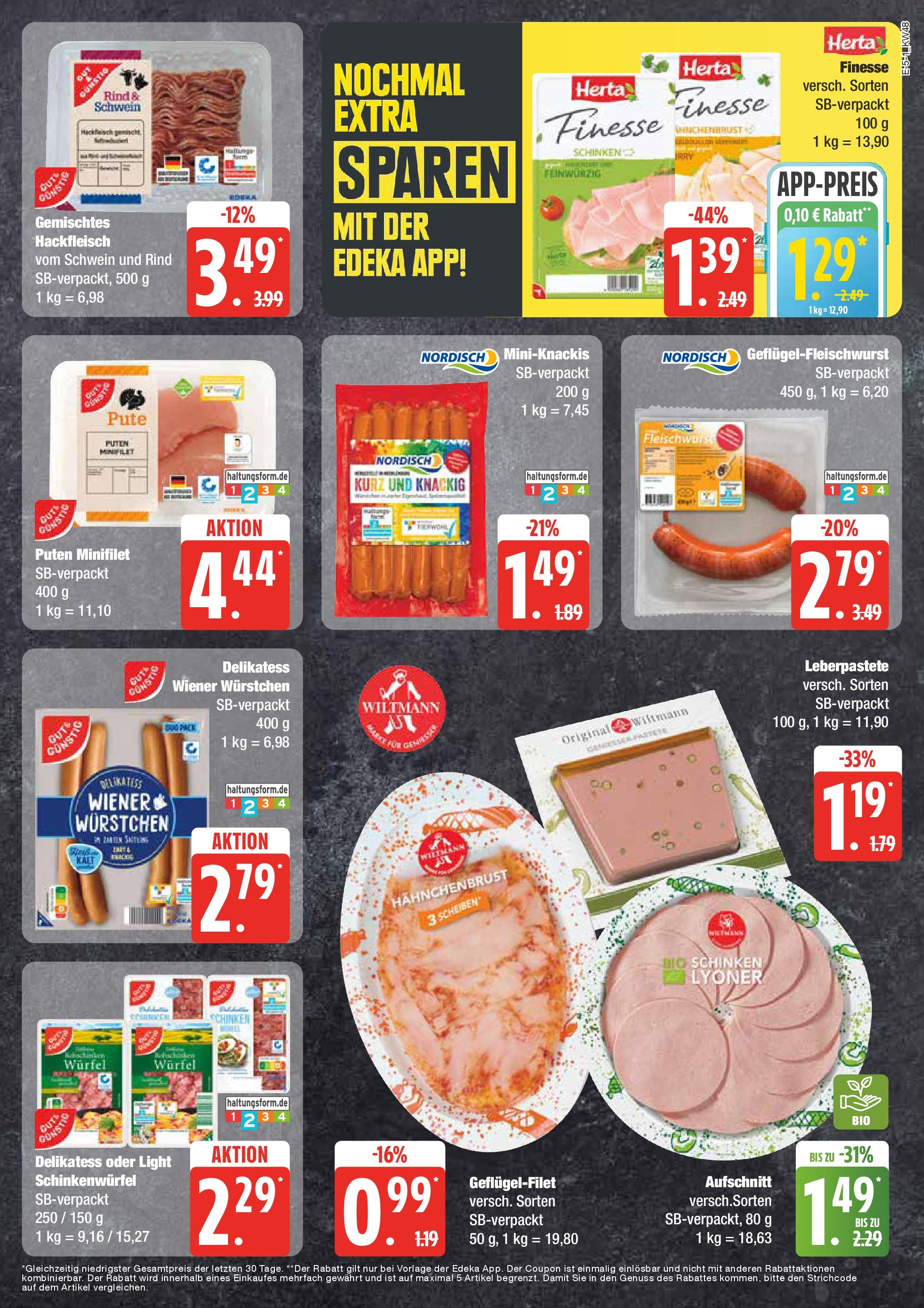 Edeka - EDEKA: Wochenangebote (ab 24.11.2024) » Angebote Online | Seite: 5 | Produkte: Pute, Wiener wurstchen, Schinken, Hahnchenbrust