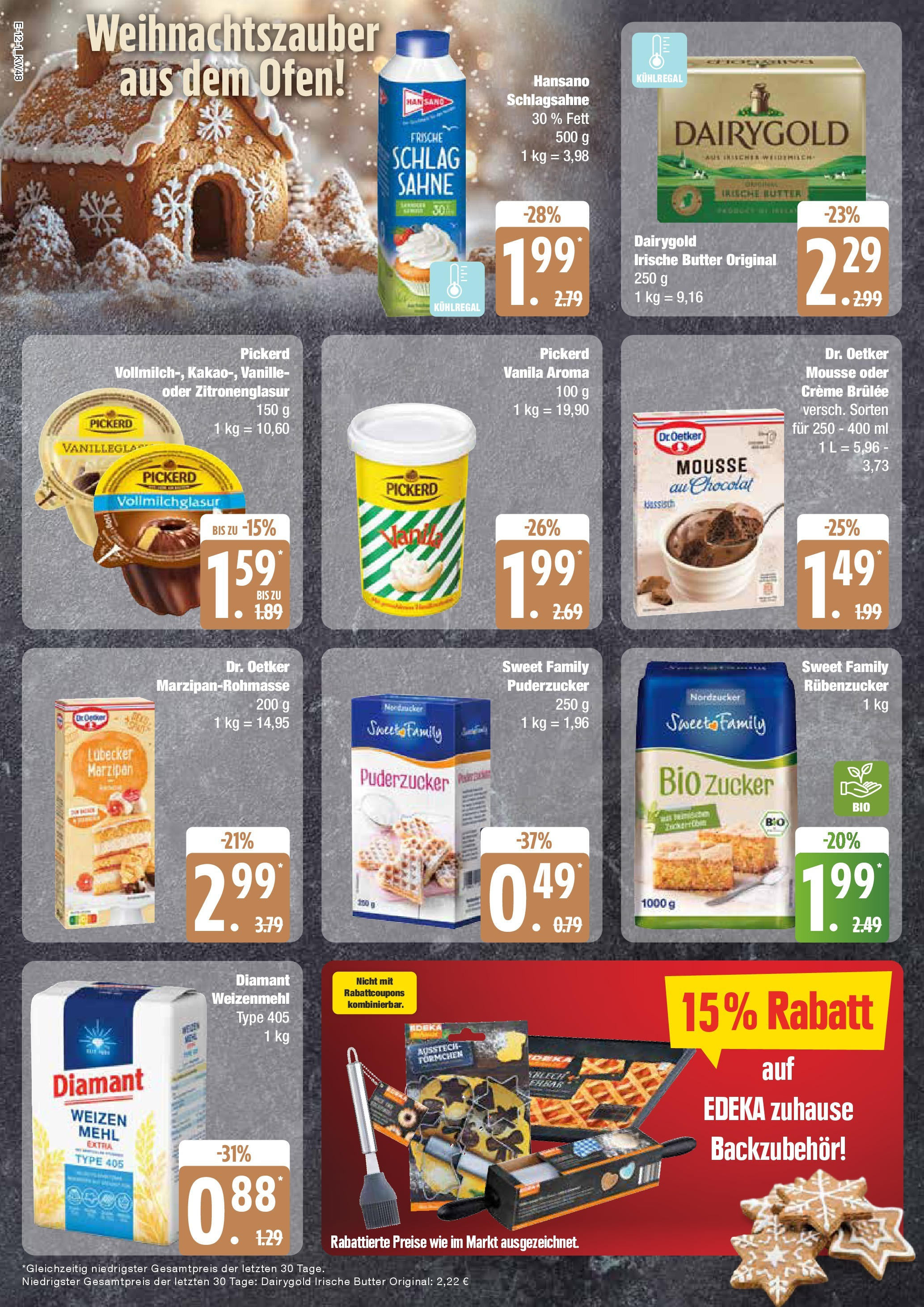 Edeka - EDEKA: Wochenangebote (ab 24.11.2024) » Angebote Online | Seite: 12 | Produkte: Schlagsahne, Weizenmehl, Creme, Creme brulee