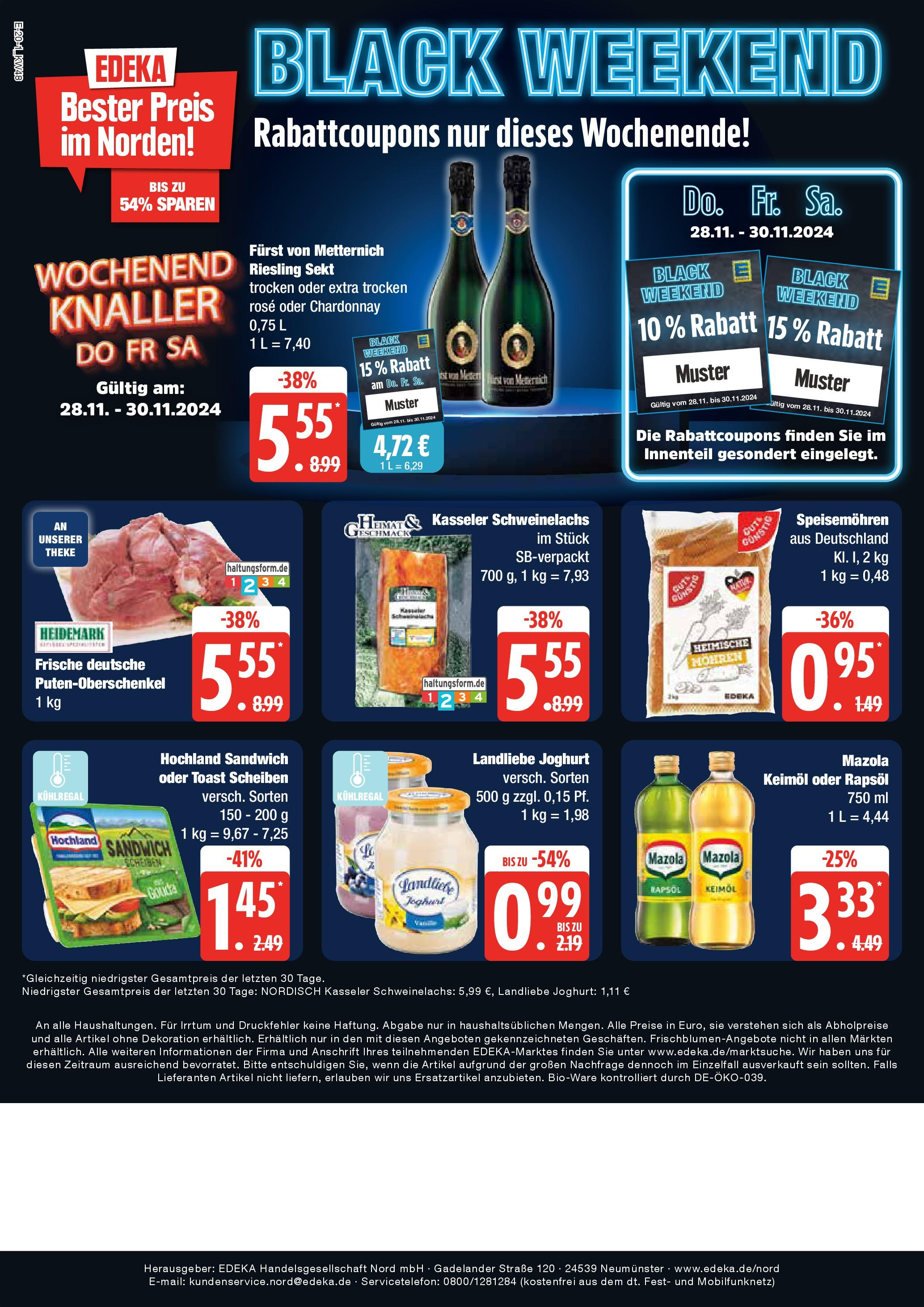 Edeka - EDEKA: Wochenangebote (ab 24.11.2024) » Angebote Online | Seite: 20 | Produkte: Toast, Sekt, Mohren, Landliebe joghurt