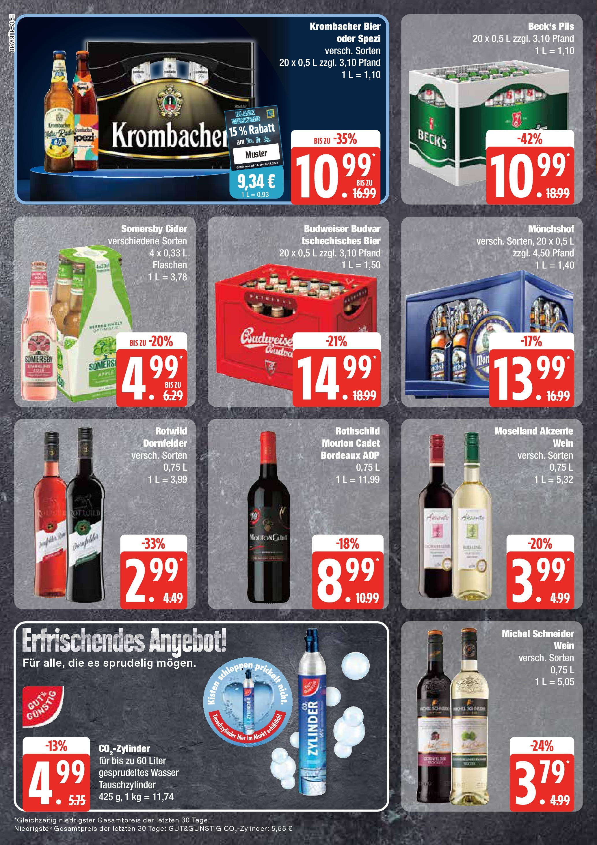 Marktkauf - Grevesmühlen, Klützer Straße 57  (ab 25.11.2024) » Angebote online | Seite: 16 | Produkte: Monchshof, Pils, Wasser, Krombacher