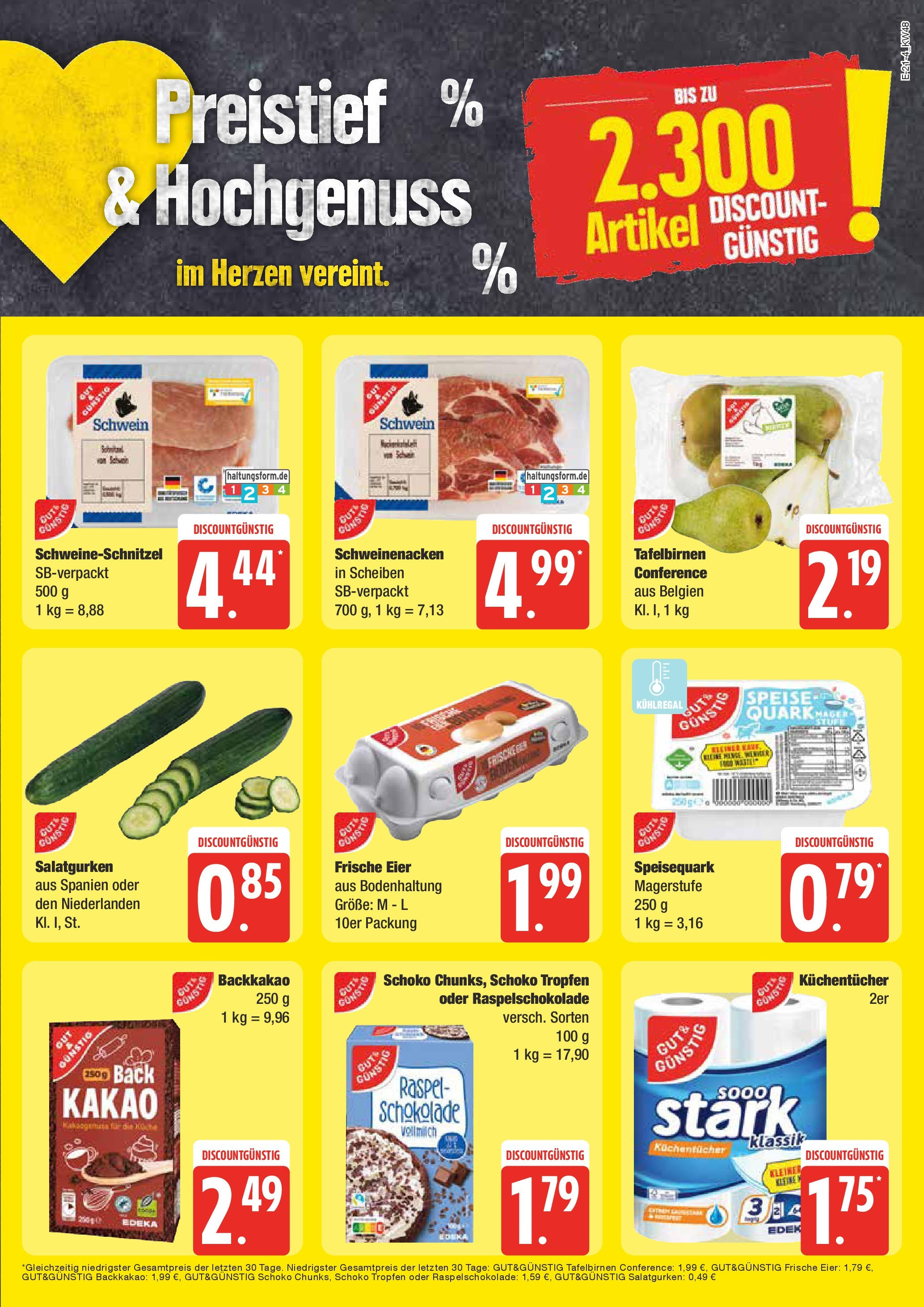 Marktkauf - Grevesmühlen, Klützer Straße 57  (ab 25.11.2024) » Angebote online | Seite: 21 | Produkte: Eier, Schokolade, Schweinenacken, Speisequark