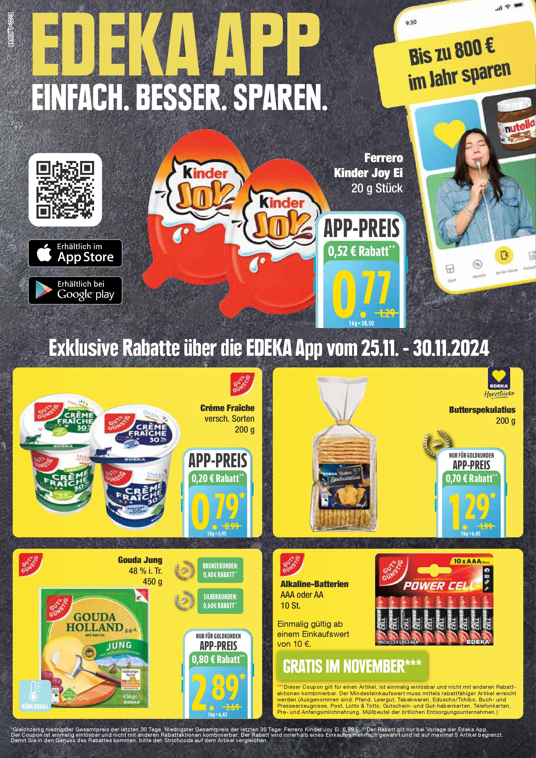 Marktkauf - Grevesmühlen, Klützer Straße 57  (ab 25.11.2024) » Angebote online | Seite: 22 | Produkte: Gouda, Kinder joy, Creme