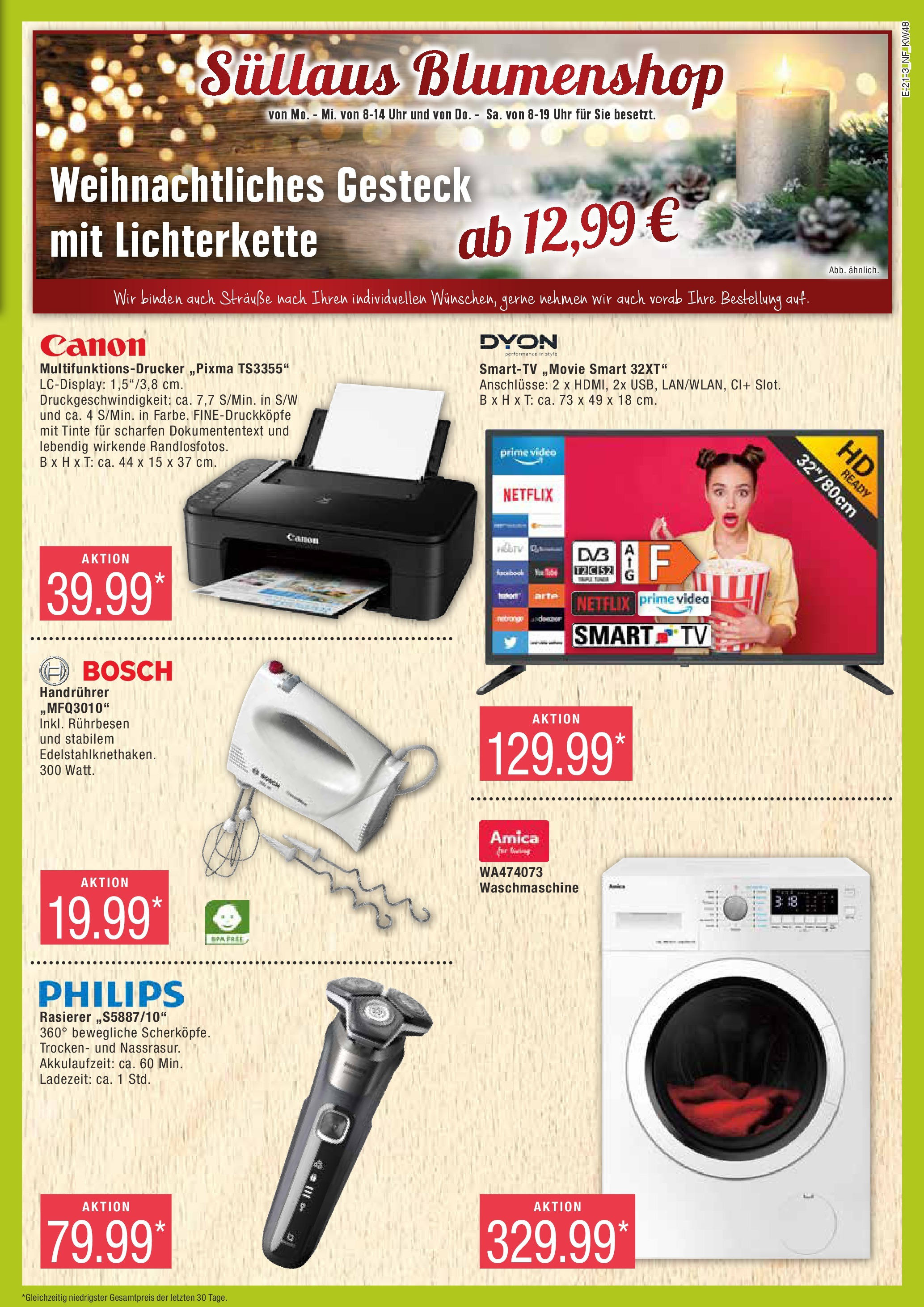 Marktkauf - Mölln, Industriestraße 1  (ab 25.11.2024) » Angebote online | Seite: 21 | Produkte: Rührbesen, Smart TV, Uhr, Video