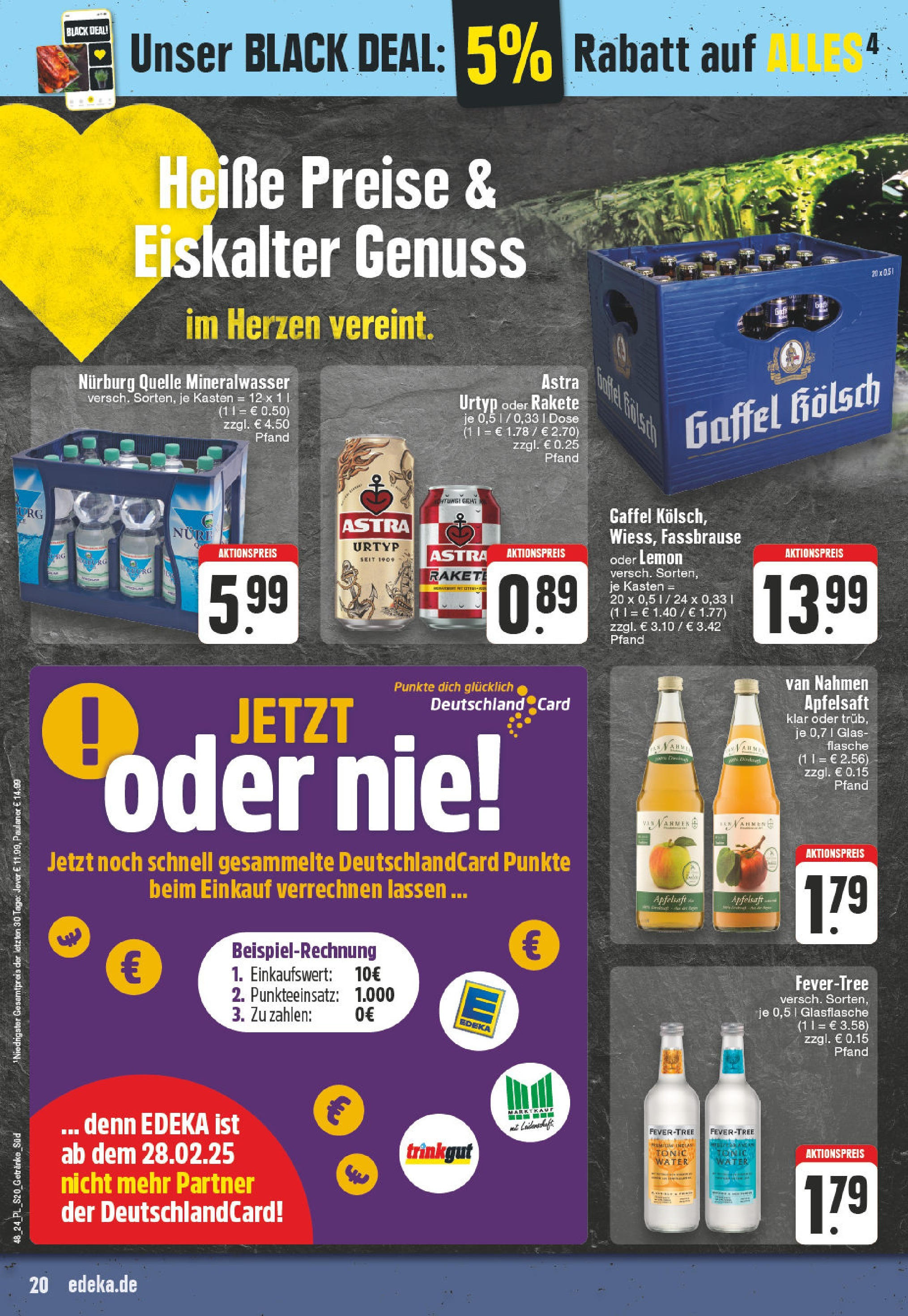 E center Prospekt Baesweiler, Im Kirchwinkel 5f (ab 25.11.2024) » Angebote Online | Seite: 20 | Produkte: Astra, Apfelsaft, Fassbrause, Paulaner