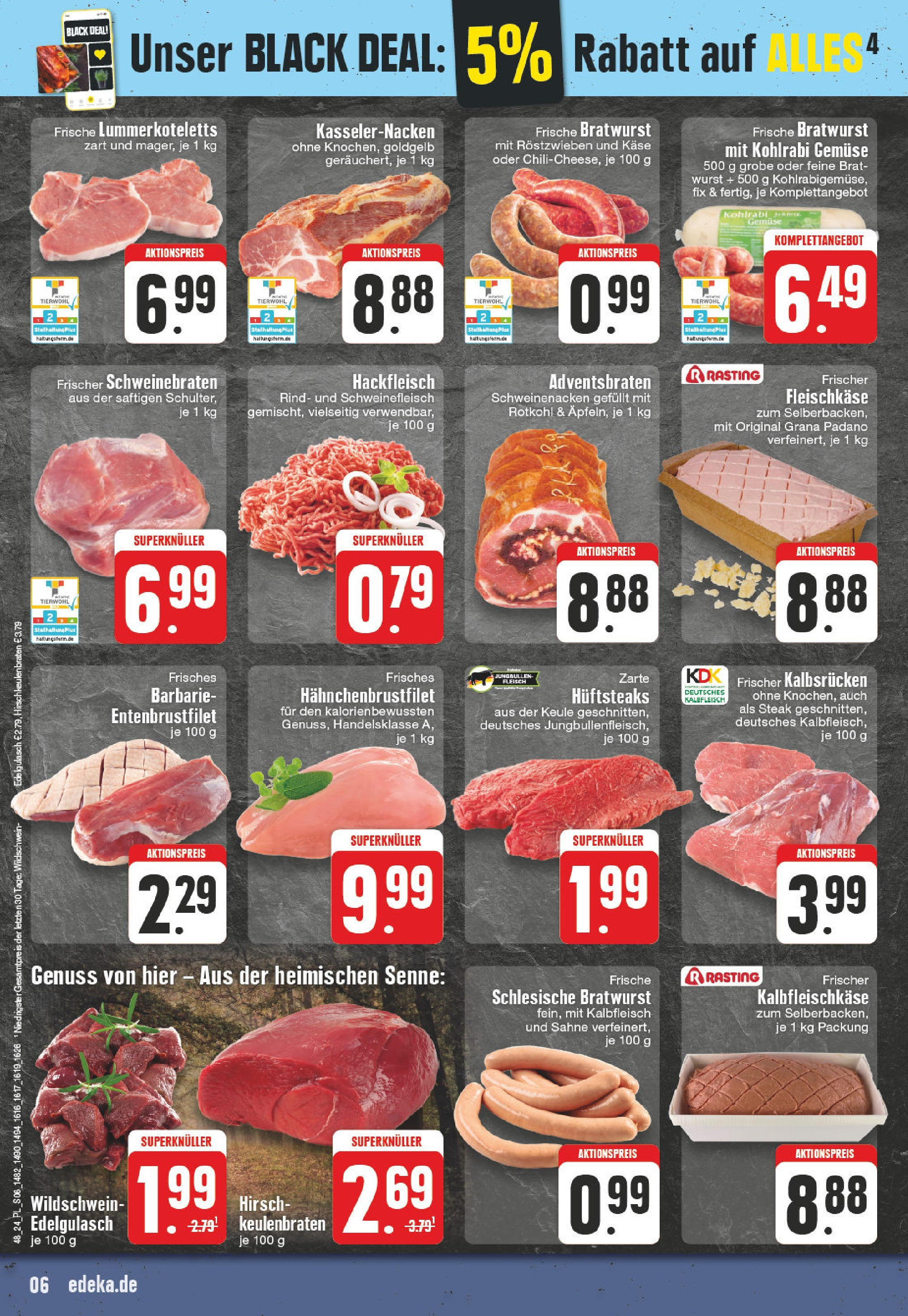 Edeka - EDEKA: Wochenangebote (ab 24.11.2024) » Angebote Online | Seite: 6 | Produkte: Käse, Rotkohl, Gemüse, Schweinefleisch