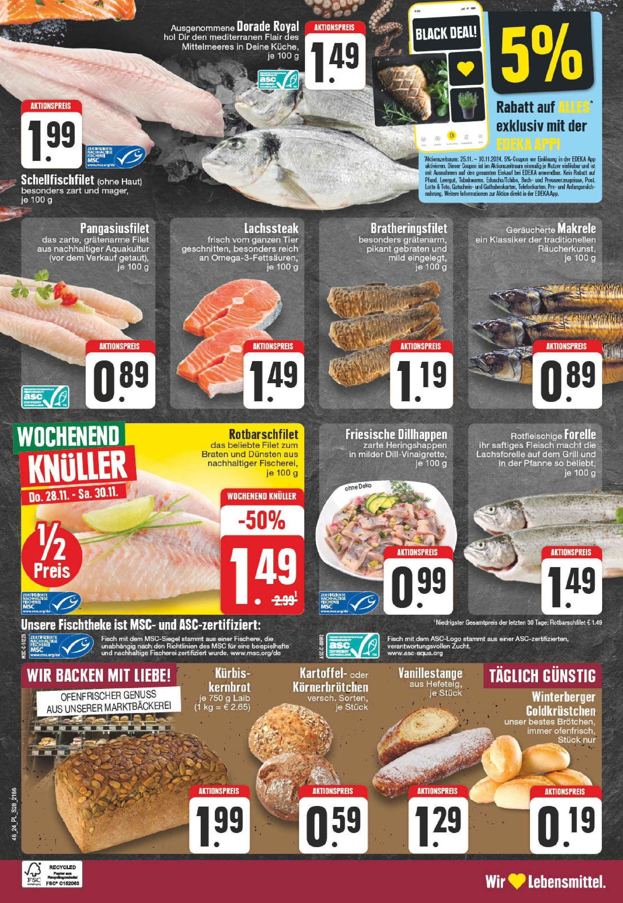 Edeka - E center: Wochenangebote (ab 24.11.2024) » Angebote Online | Seite: 28 | Produkte: Dorade, Grill, Fisch, Fleisch