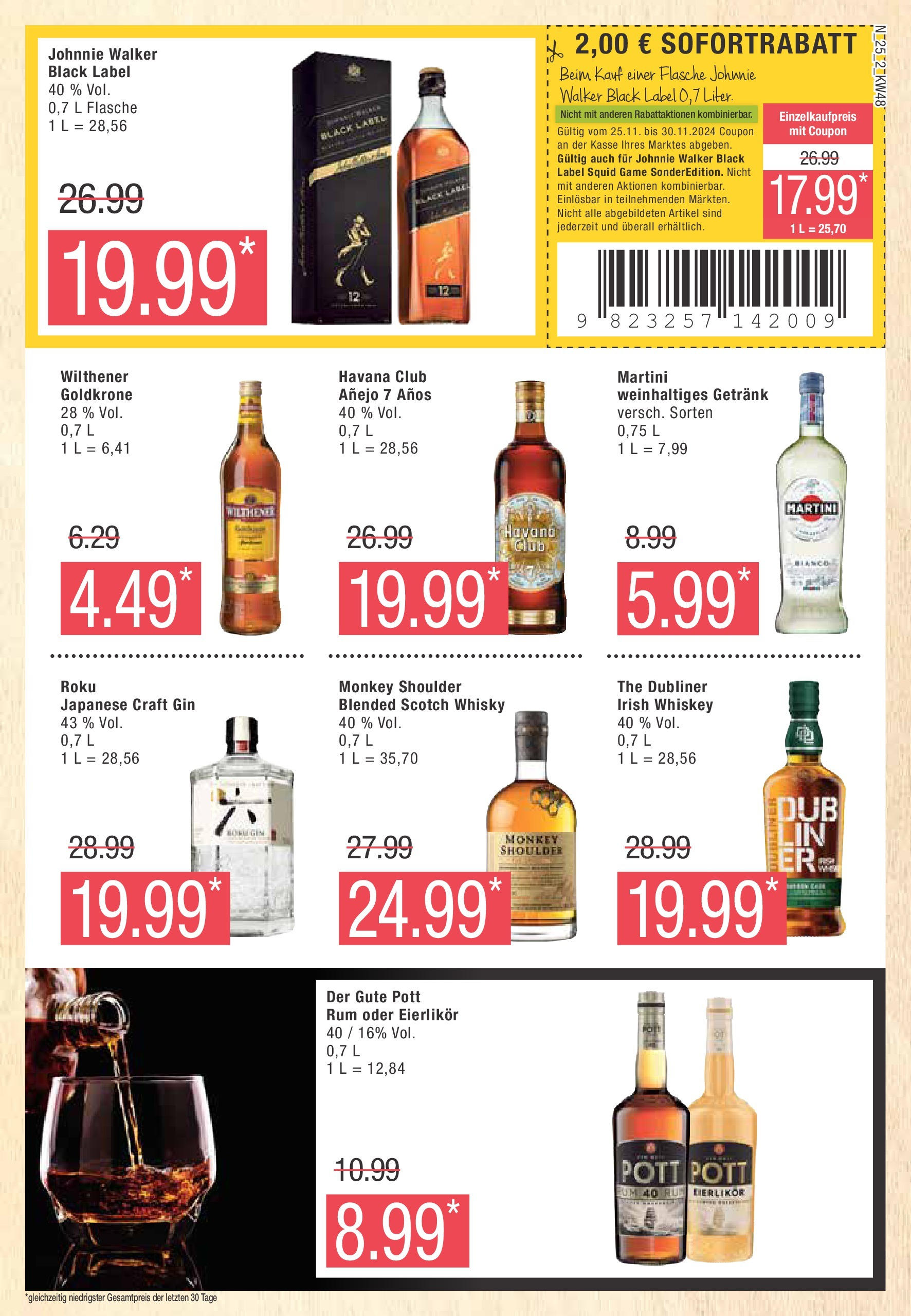 Marktkauf - Marktkauf: Wochenangebote (ab 24.11.2024) » Angebote online | Seite: 25 | Produkte: Martini, Havana club, Gin, Johnnie walker