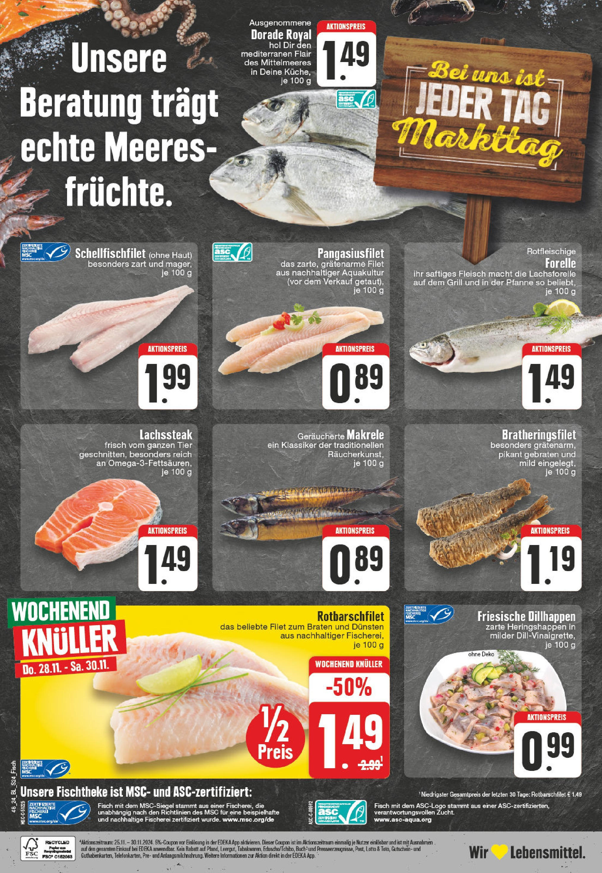 Edeka - EDEKA: Wochenangebote (ab 24.11.2024) » Angebote Online | Seite: 24 | Produkte: Dorade, Grill, Fisch, Fleisch