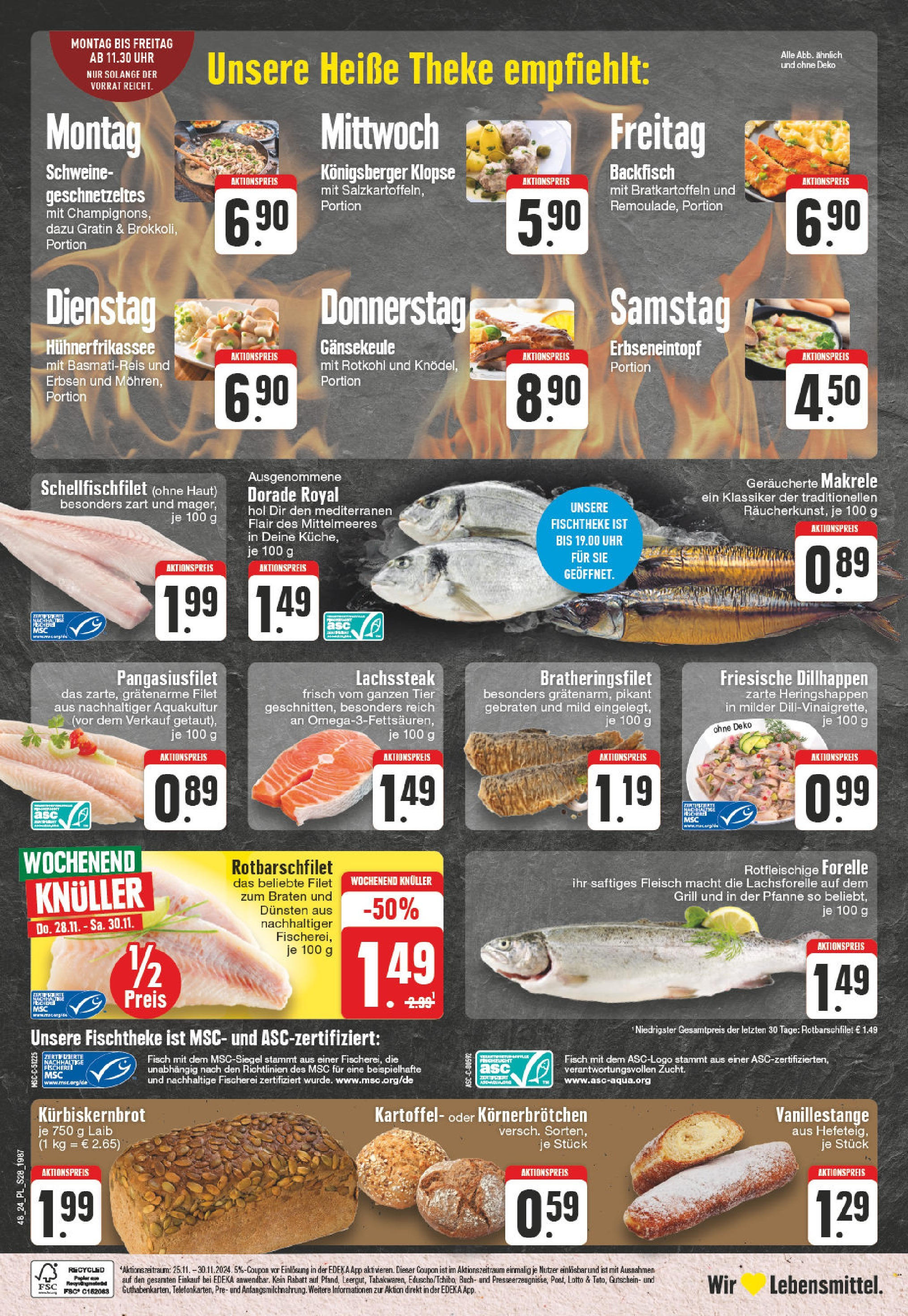 Edeka - E center: Wochenangebote (ab 24.11.2024) » Angebote Online | Seite: 28 | Produkte: Dorade, Grill, Rotkohl, Champignons