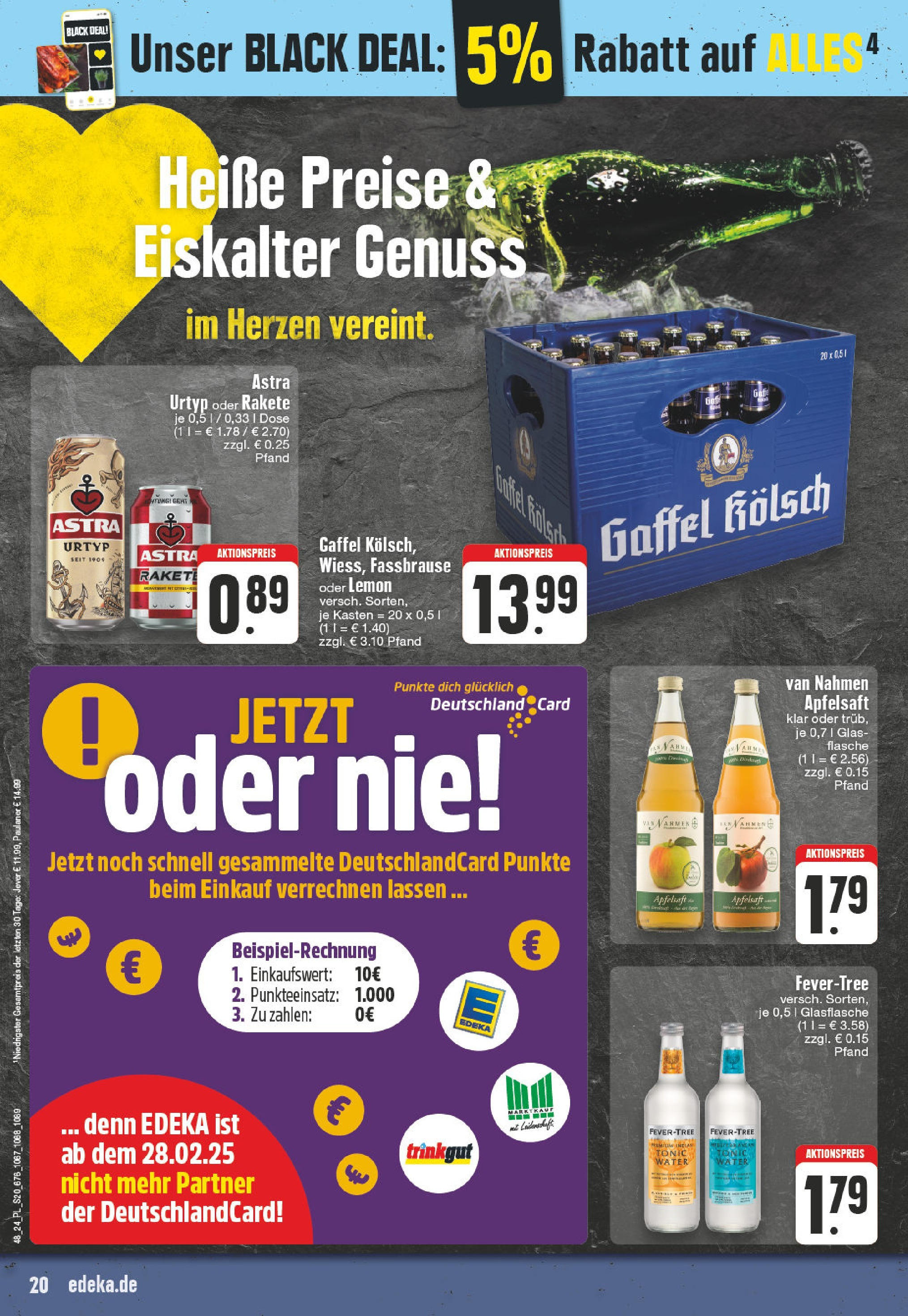 Edeka - EDEKA: Wochenangebote (ab 24.11.2024) » Angebote Online | Seite: 20 | Produkte: Astra, Jever, Fassbrause, Paulaner