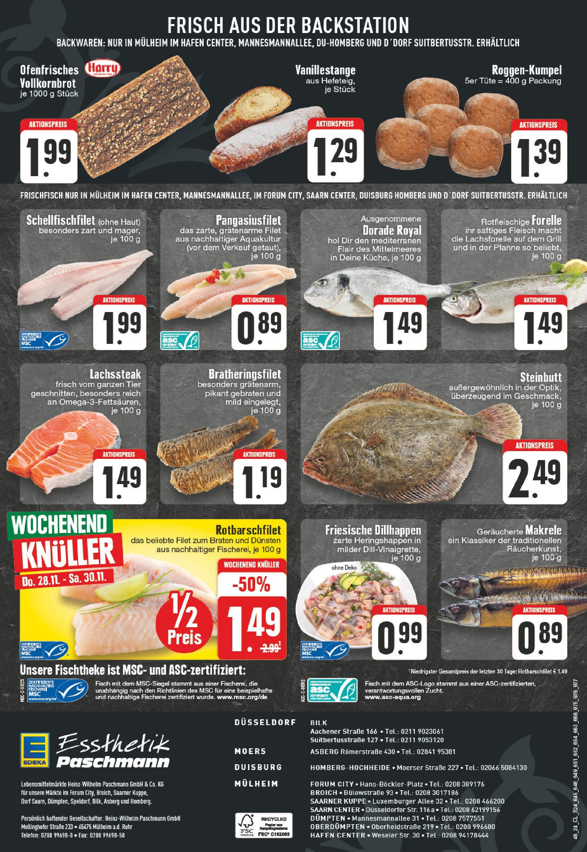 Edeka - Mülheim / Ruhr, Hans-Böckler-Platz 1  (ab 25.11.2024) » Angebote Online | Seite: 24 | Produkte: Dorade, Vollkornbrot, Fisch, Fleisch