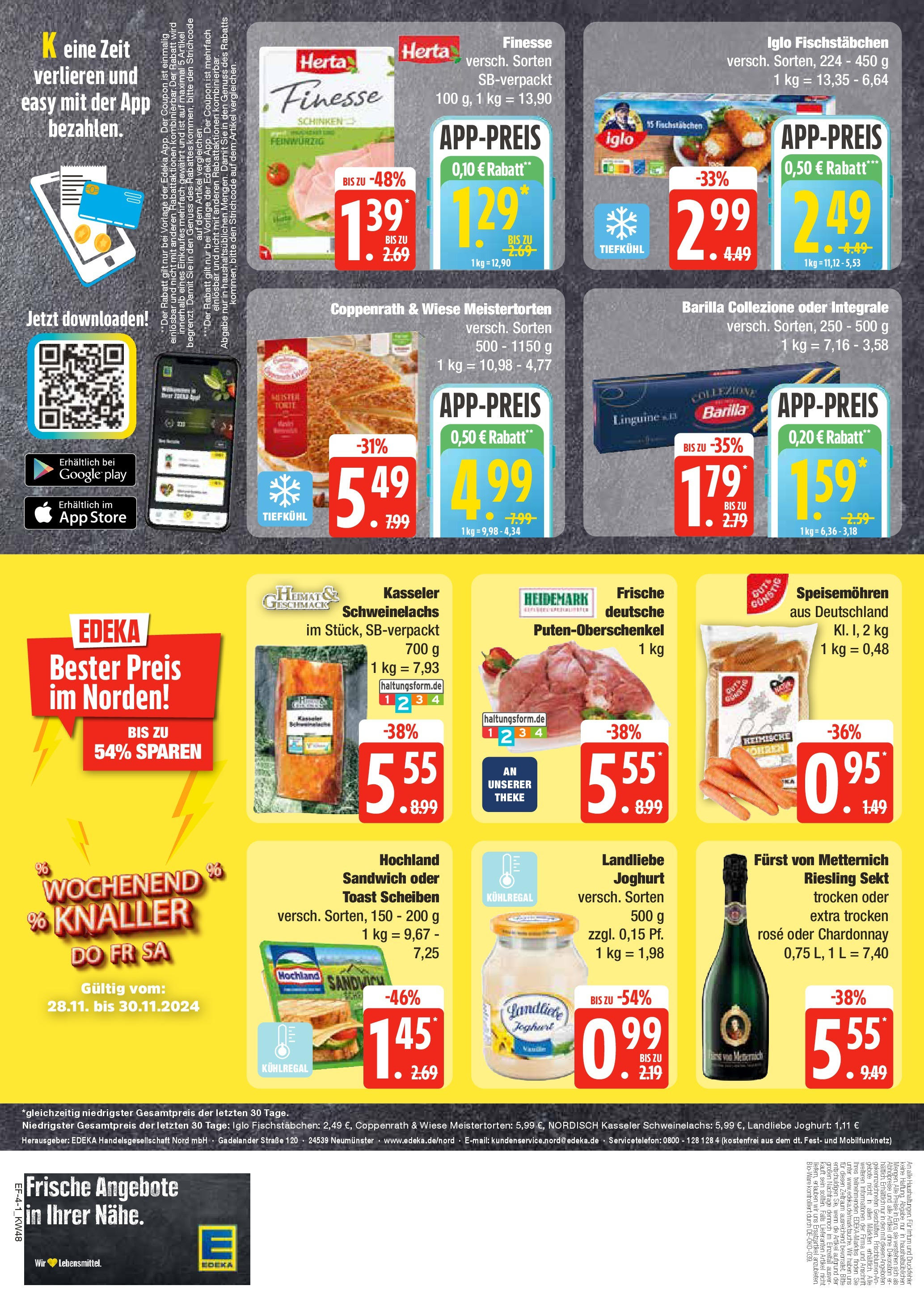 Edeka - EDEKA: Wochenangebote (ab 24.11.2024) » Angebote Online | Seite: 4 | Produkte: Joghurt, Theke, Toast, Herta finesse