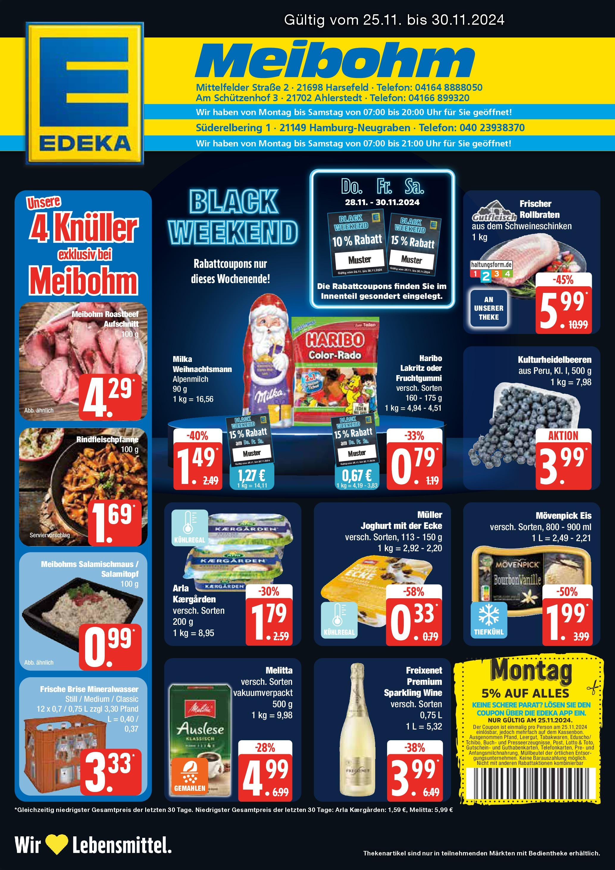 Edeka - EDEKA: Wochenangebote (ab 24.11.2024) » Angebote Online | Seite: 1 | Produkte: Melitta, Haribo, Joghurt, Bourbon