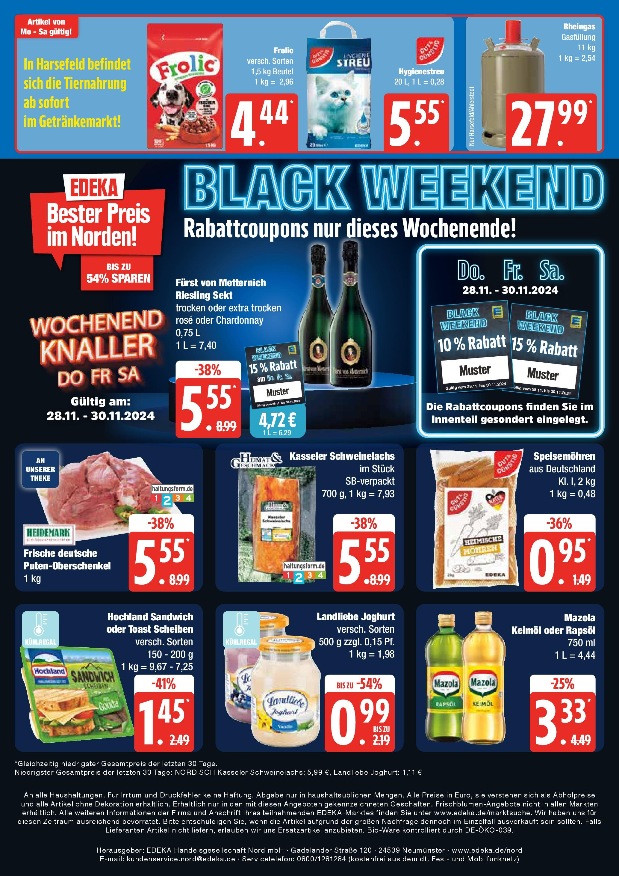 Edeka - EDEKA: Wochenangebote (ab 24.11.2024) » Angebote Online | Seite: 20 | Produkte: Rapsöl, Sekt, Mohren, Landliebe joghurt