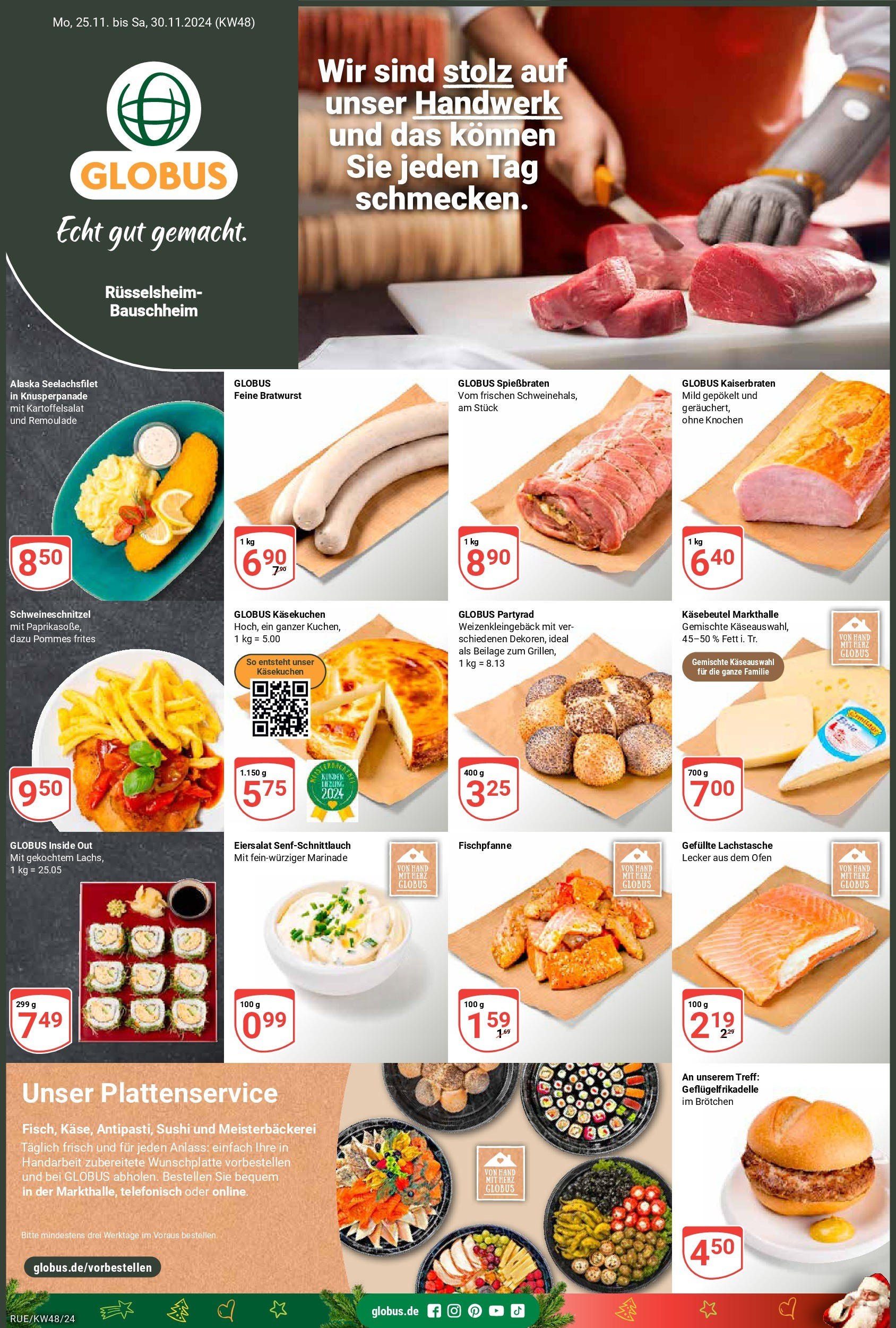 Globus - Rüsselsheim, Am Steinmarkt 1  (ab 25.11.2024) » Angebote online | Seite: 1 | Produkte: Ofen, Pommes, Bratwurst, Pommes frites