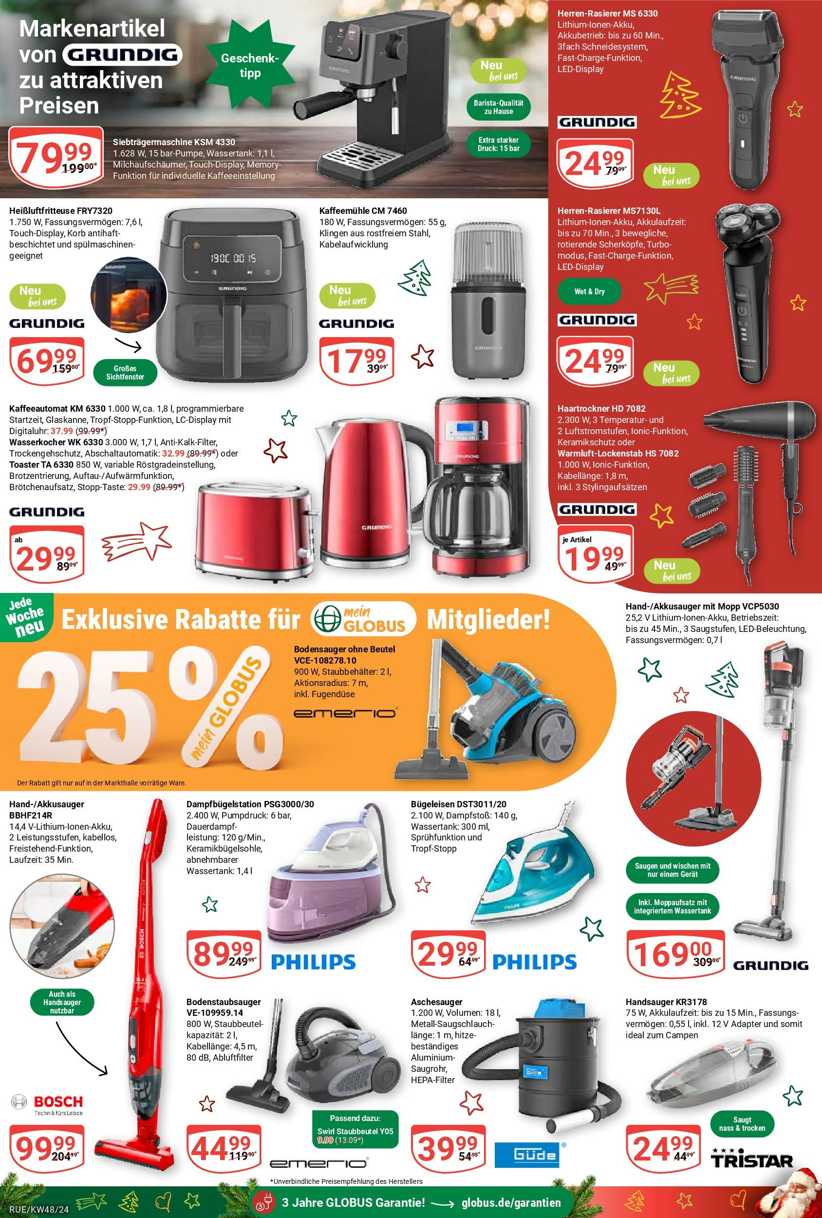 Globus - Rüsselsheim, Am Steinmarkt 1  (ab 25.11.2024) » Angebote online | Seite: 26 | Produkte: Philips, Haartrockner, Toaster, Korb