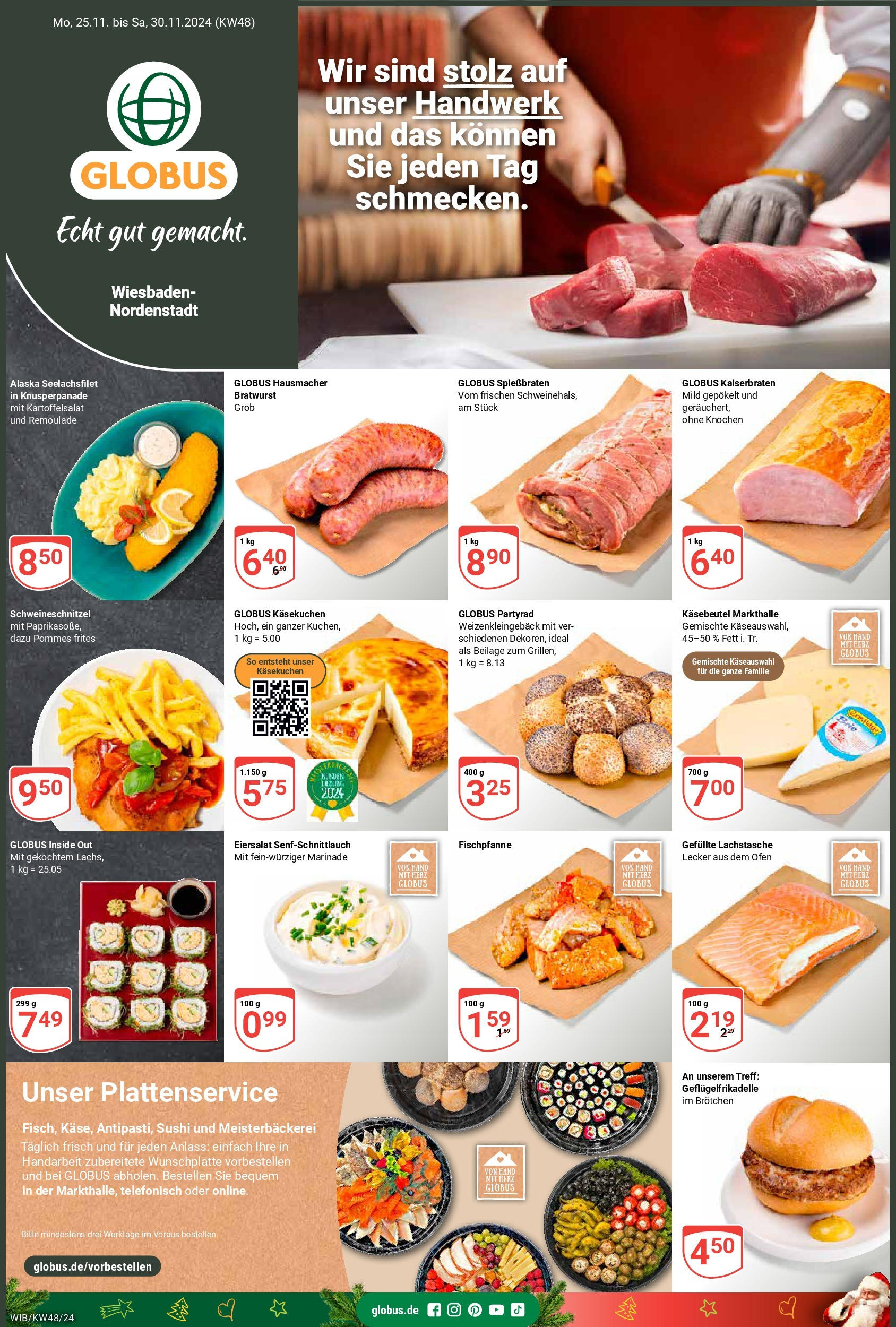 Globus - Wiesbaden-Nordenstadt, Ostring 2  (ab 25.11.2024) » Angebote online | Seite: 1 | Produkte: Ofen, Pommes, Bratwurst, Pommes frites