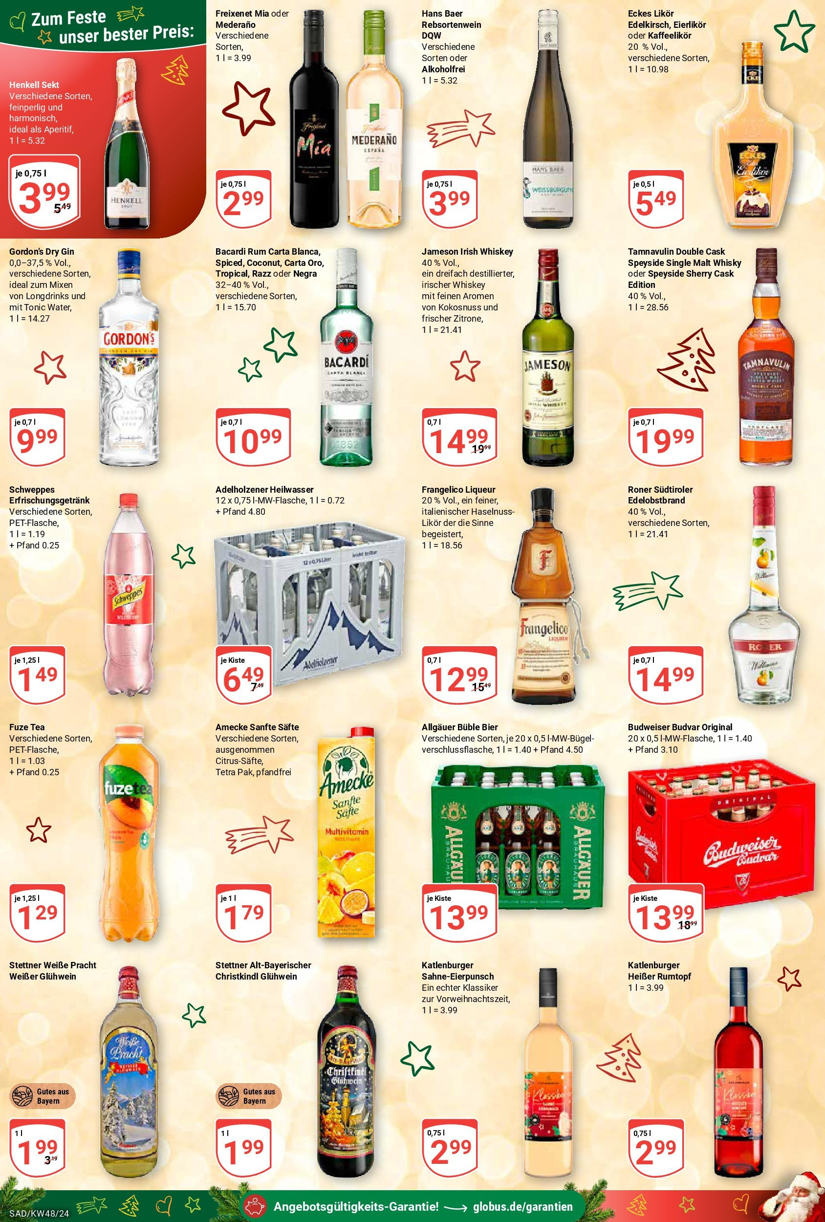 Globus - Globus: Wochenangebote (ab 24.11.2024) » Angebote online | Seite: 4 | Produkte: Bier, Rum, Adelholzener, Gin