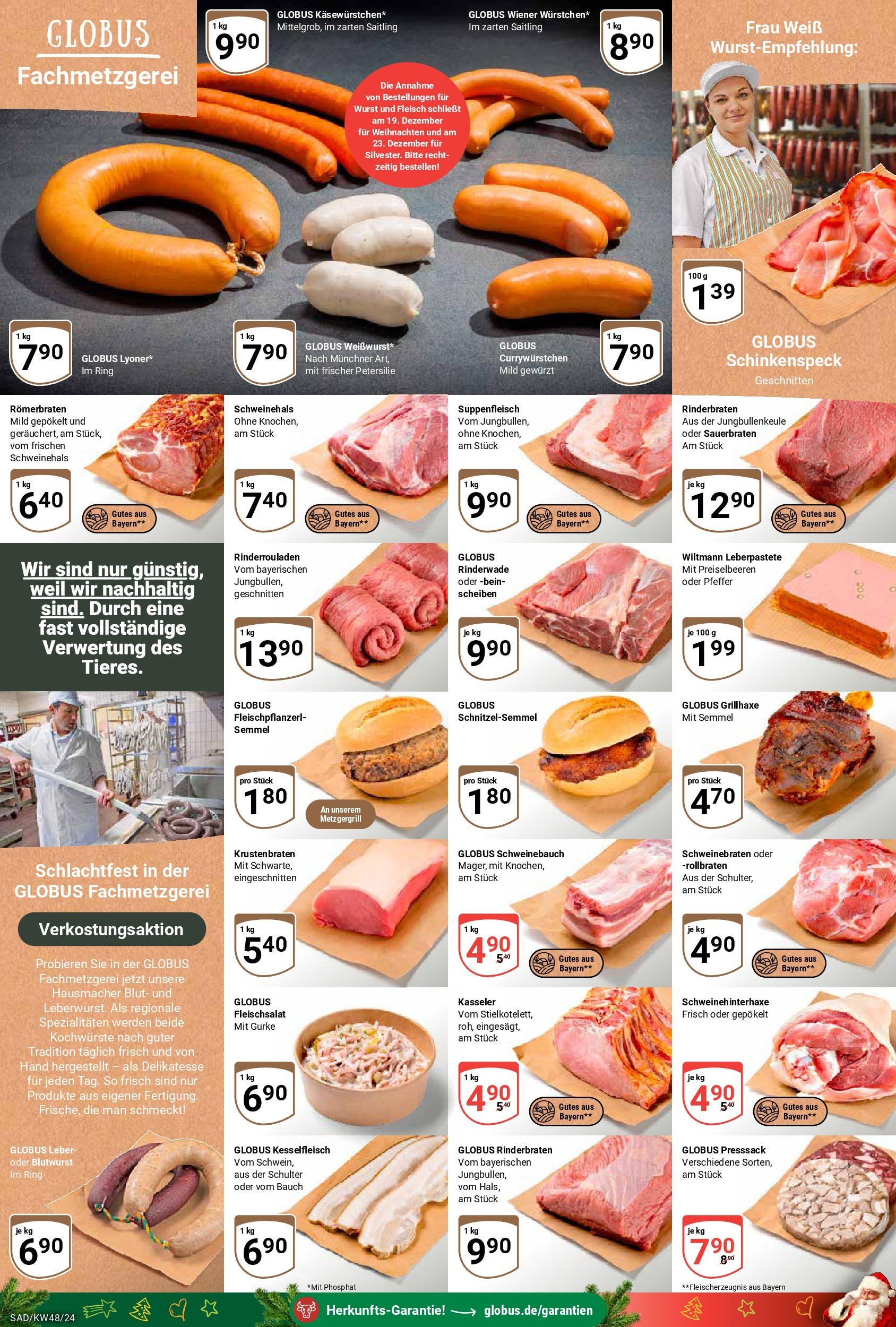 Globus - Globus: Wochenangebote (ab 24.11.2024) » Angebote online | Seite: 9 | Produkte: Krustenbraten, Suppenfleisch, Wurst, Petersilie