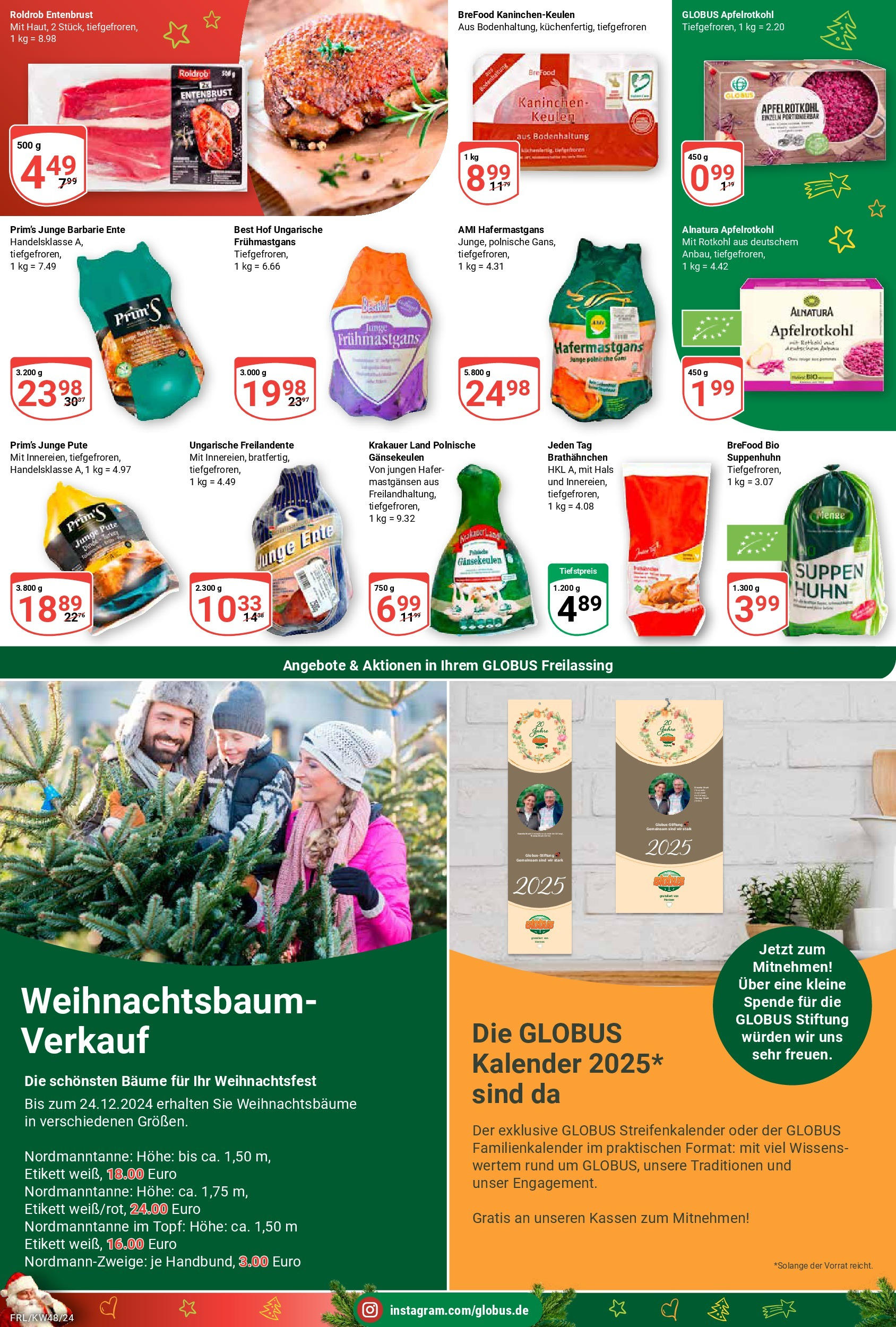 Globus - Freilassing, Traunsteiner Str. 6  (ab 25.11.2024) » Angebote online | Seite: 13 | Produkte: Pute, Rotkohl, Kaninchen, Ente