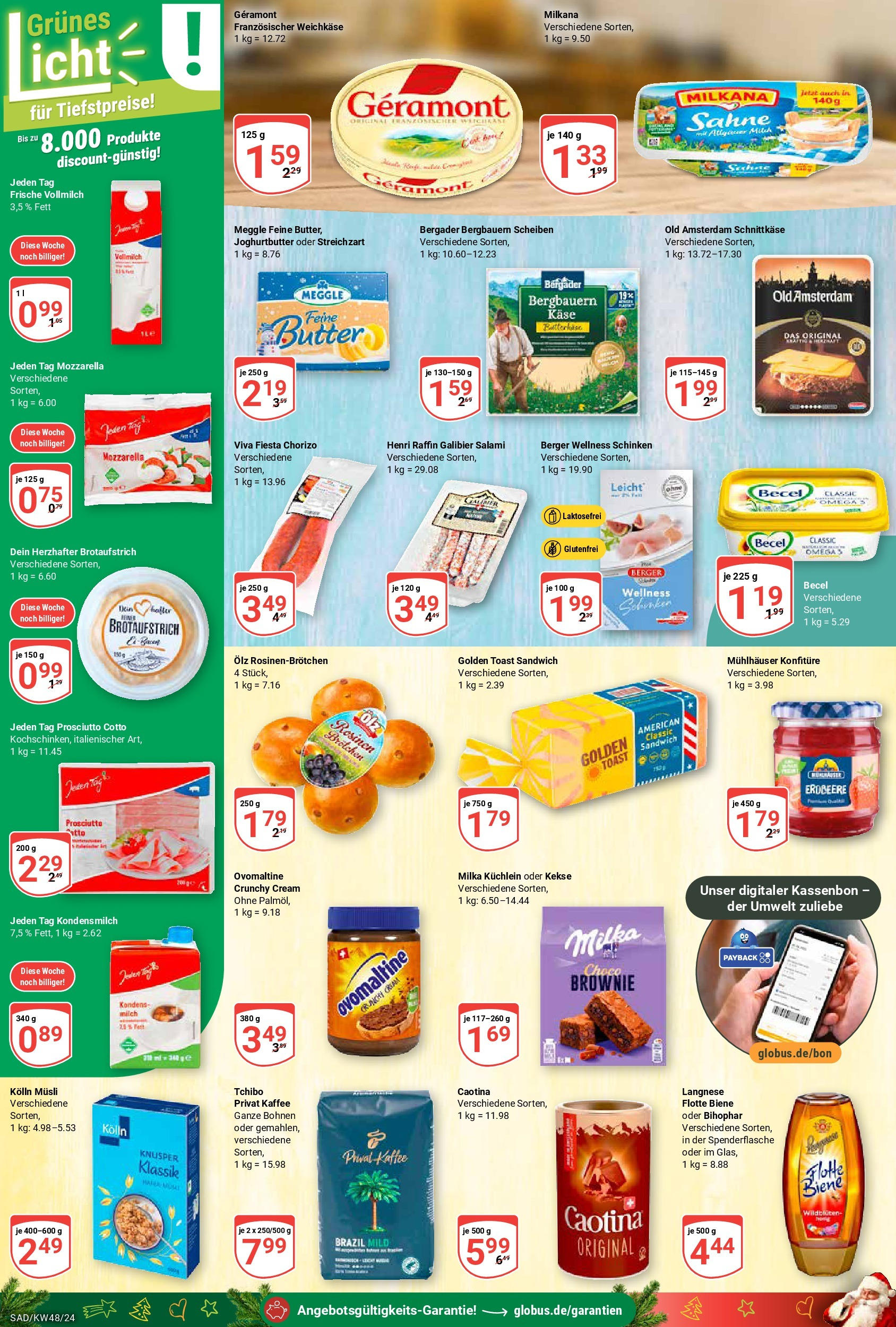 Globus - Globus: Wochenangebote (ab 24.11.2024) » Angebote online | Seite: 13 | Produkte: Langnese, Milka, Salami, Schinken