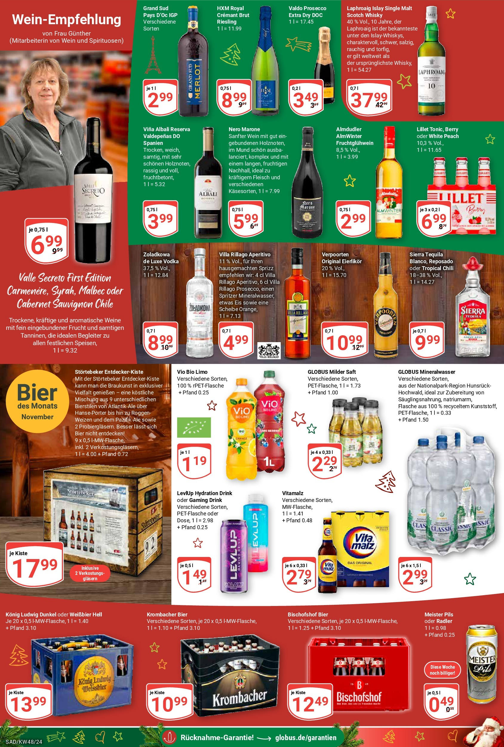 Globus - Globus: Wochenangebote (ab 24.11.2024) » Angebote online | Seite: 16 | Produkte: Merlot, Radler, Fleisch, Eis