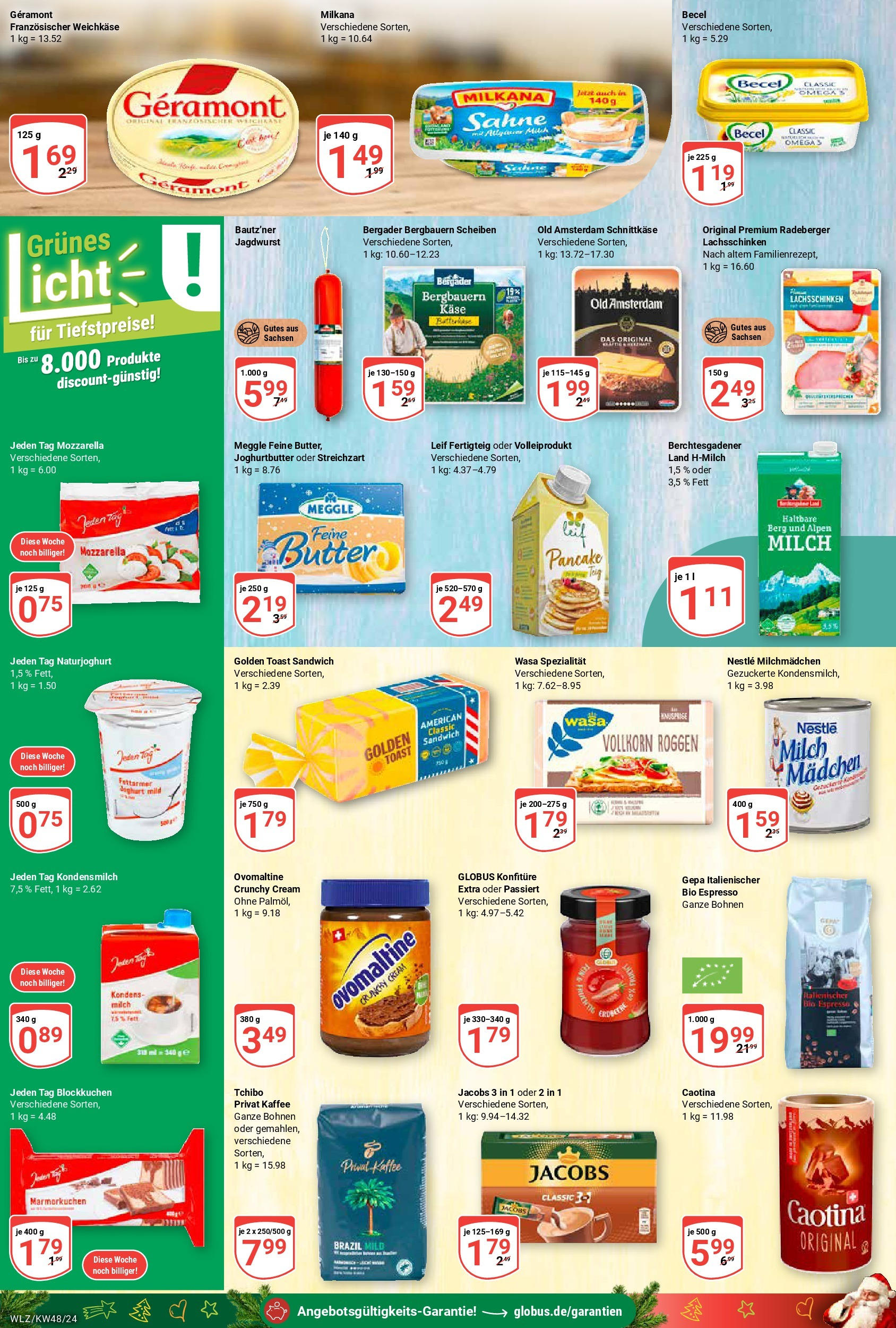 Globus - Weischlitz, Taltitzer Str. 80  (ab 25.11.2024) » Angebote online | Seite: 15 | Produkte: Ovomaltine, Käse, Toast, Milkana