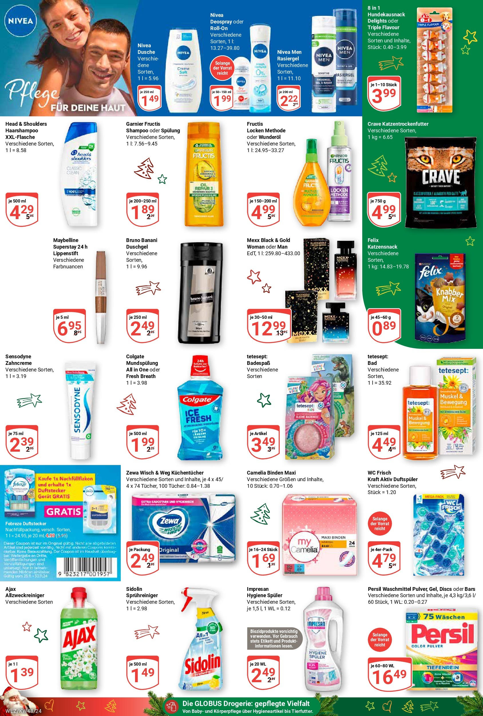 Globus - Weischlitz, Taltitzer Str. 80  (ab 25.11.2024) » Angebote online | Seite: 22 | Produkte: Head & shoulders, Creme, Duschgel, Persil