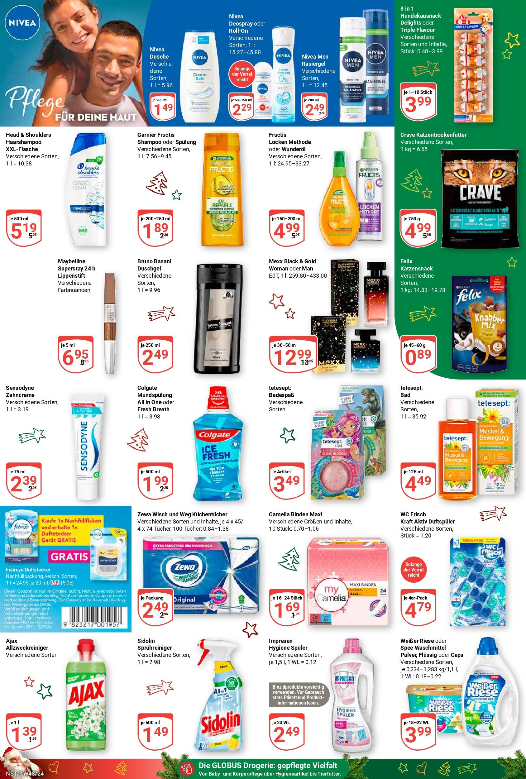 Globus - Globus: Wochenangebote (ab 24.11.2024) » Angebote online | Seite: 25 | Produkte: Shampoo, Waschmittel, Wc frisch, Deospray