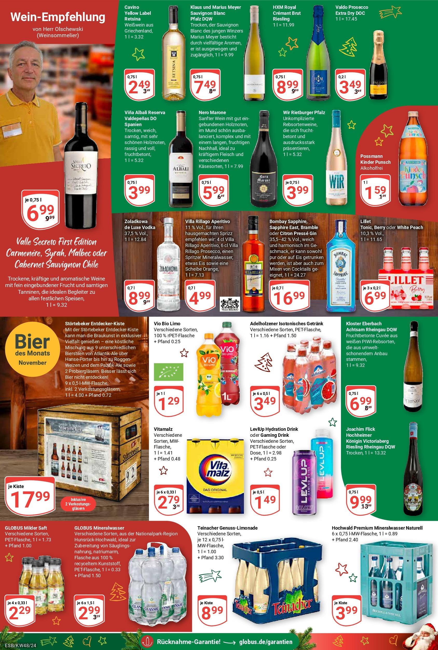 Globus - Globus: Wochenangebote (ab 24.11.2024) » Angebote online | Seite: 20 | Produkte: Bier, Lillet, Vodka, Fleisch