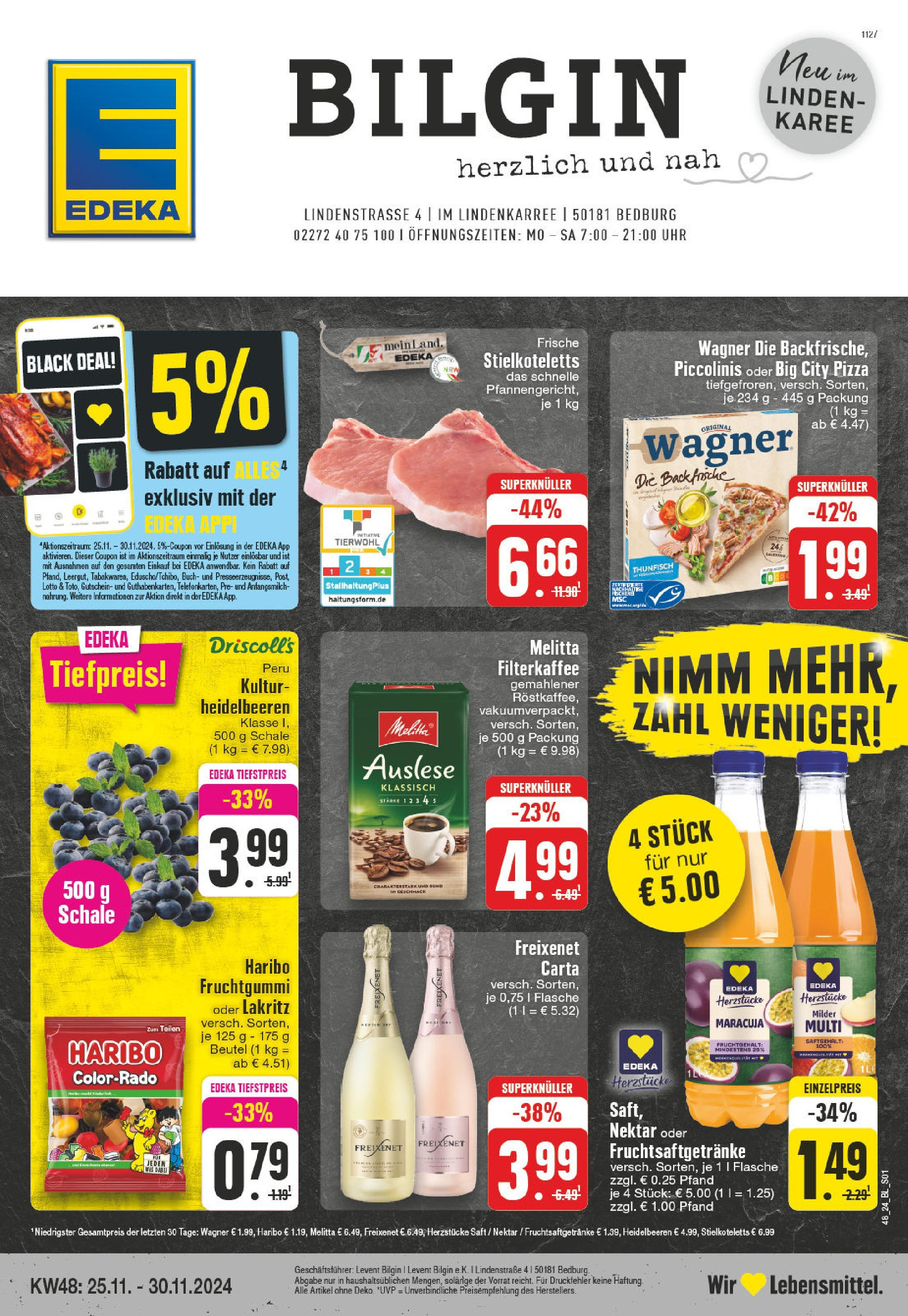 Edeka - EDEKA: Wochenangebote (ab 24.11.2024) » Angebote Online | Seite: 1 | Produkte: Haribo, Heidelbeeren, Pizza, Saft