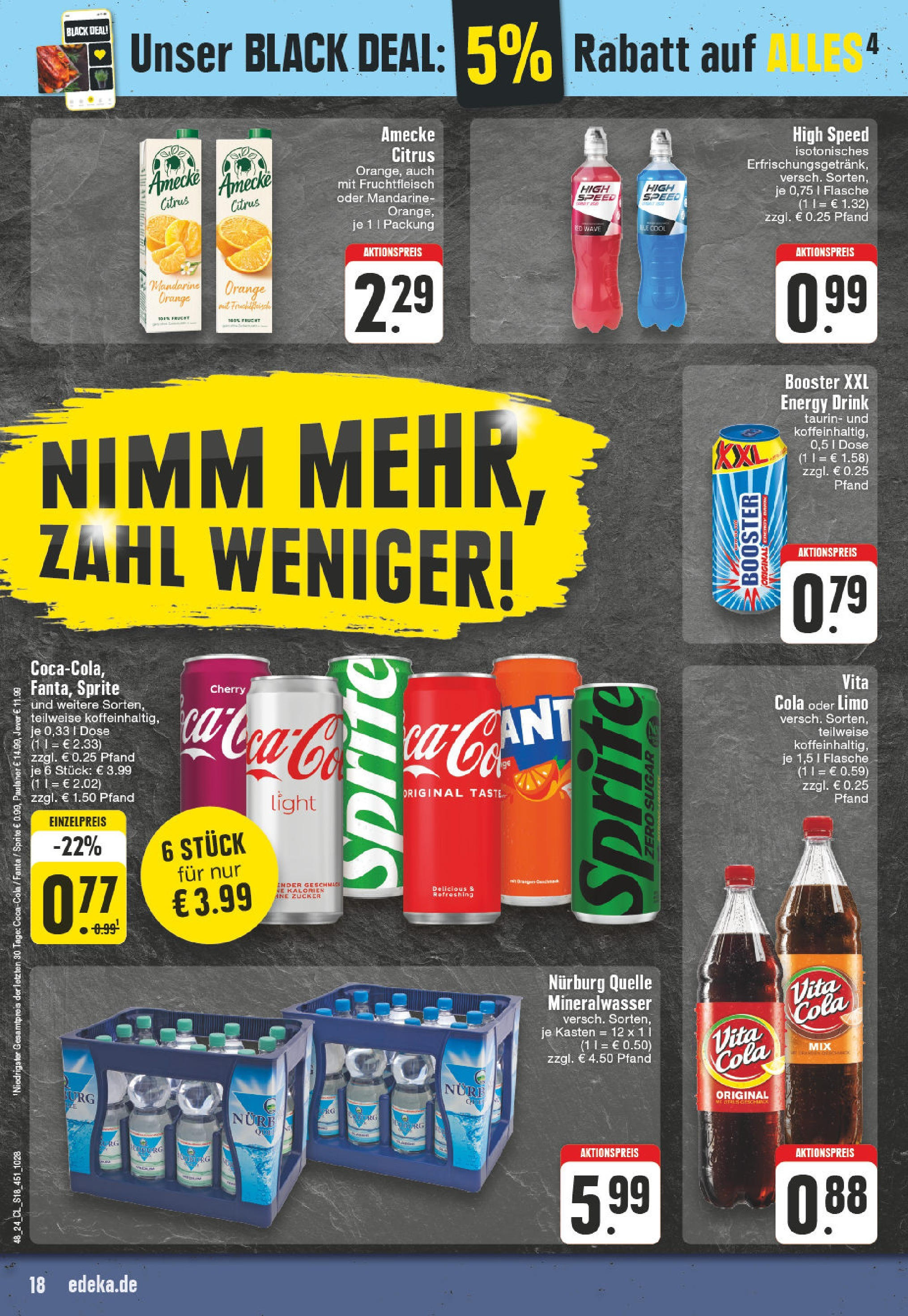 Edeka - EDEKA: Wochenangebote (ab 24.11.2024) » Angebote Online | Seite: 18 | Produkte: Cola, Energy, Zucker, Paulaner