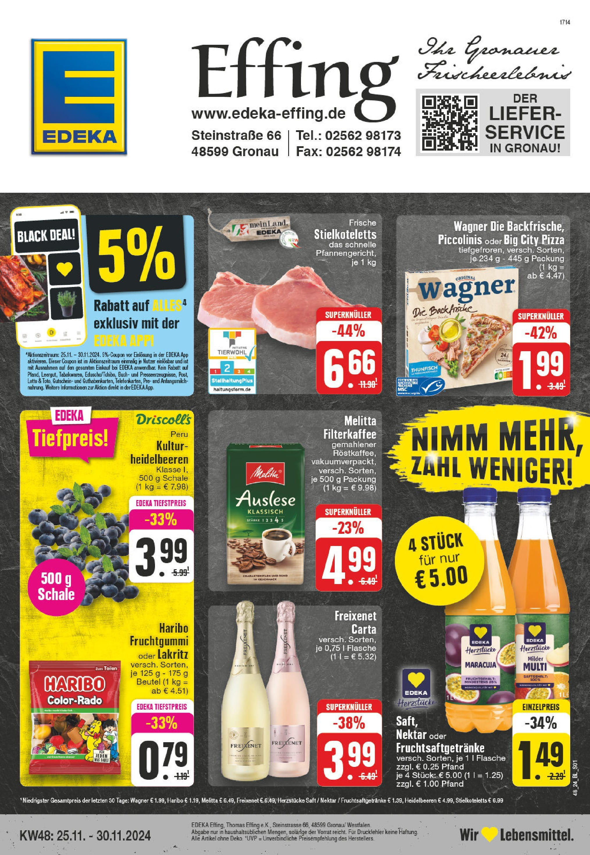 Edeka - EDEKA: Wochenangebote (ab 24.11.2024) » Angebote Online | Seite: 1 | Produkte: Melitta, Thunfisch, Piccolinis, Saft